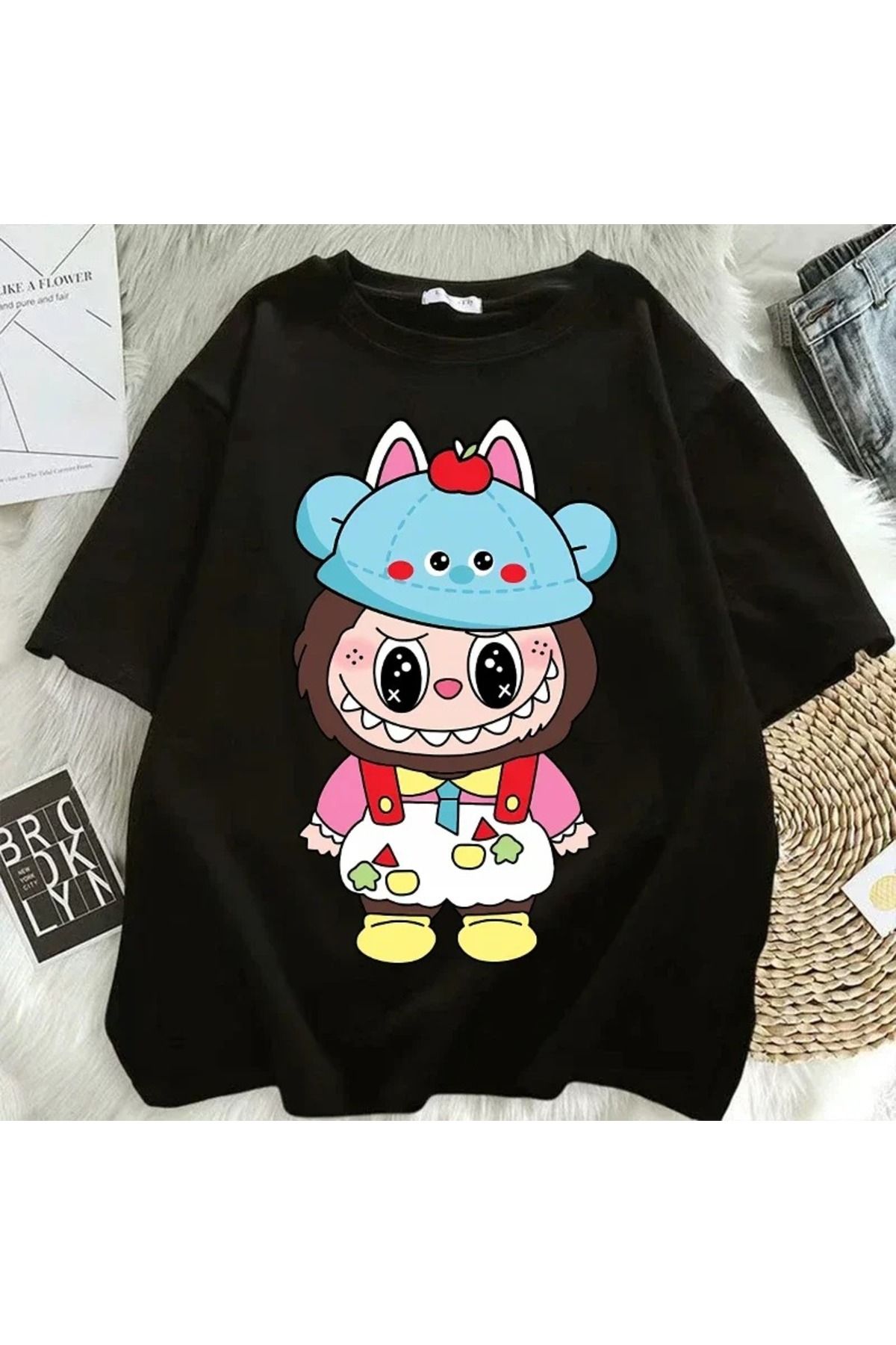 JANSO GROUP -KADIN LABOBO 2025 BASKILI TSHIRT OVERSİZE PAMUKLU