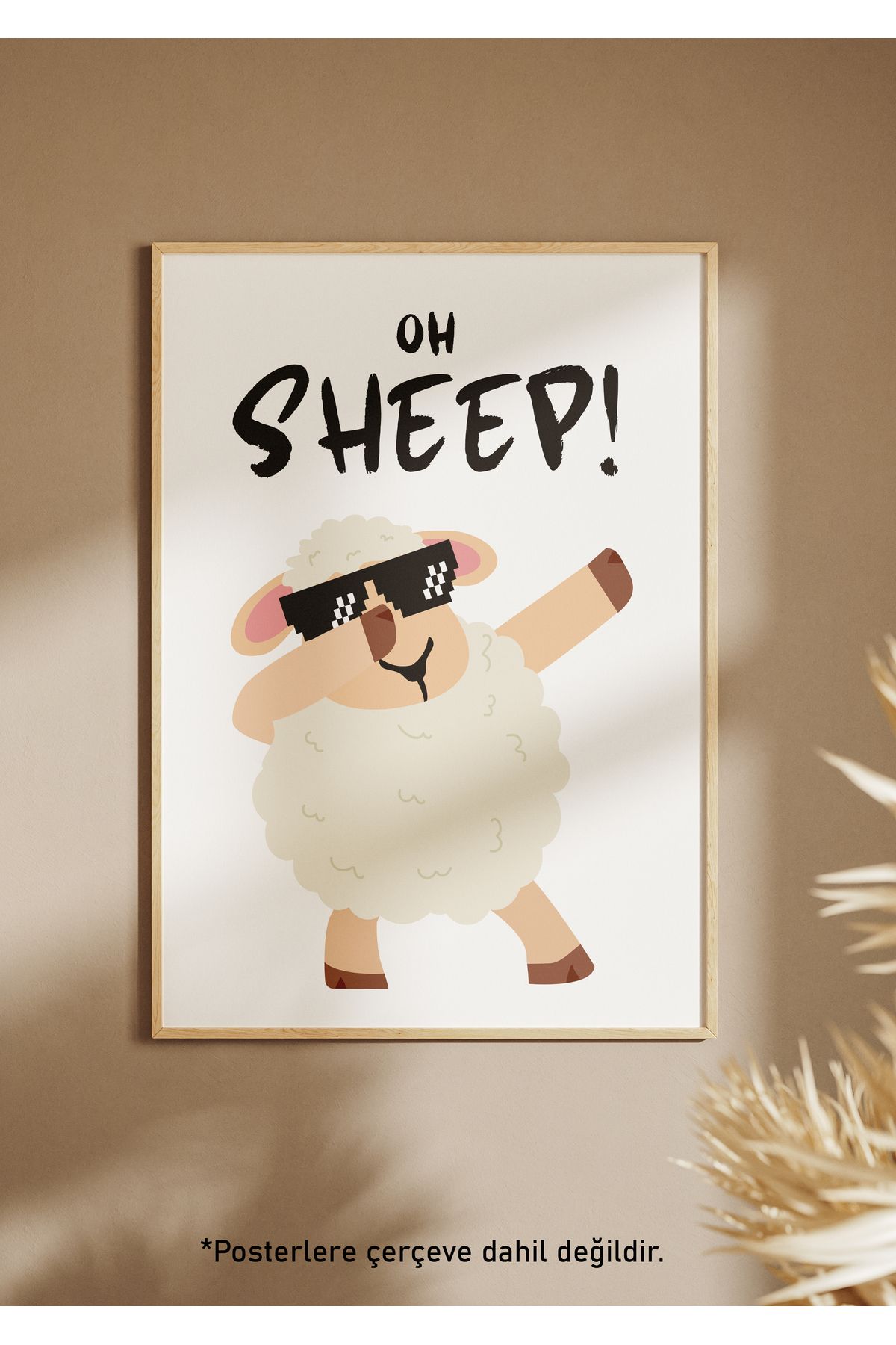 One Little Happiness OH SHEEP Poster Estetik Duvar Posteri , Çerçevesiz Poster