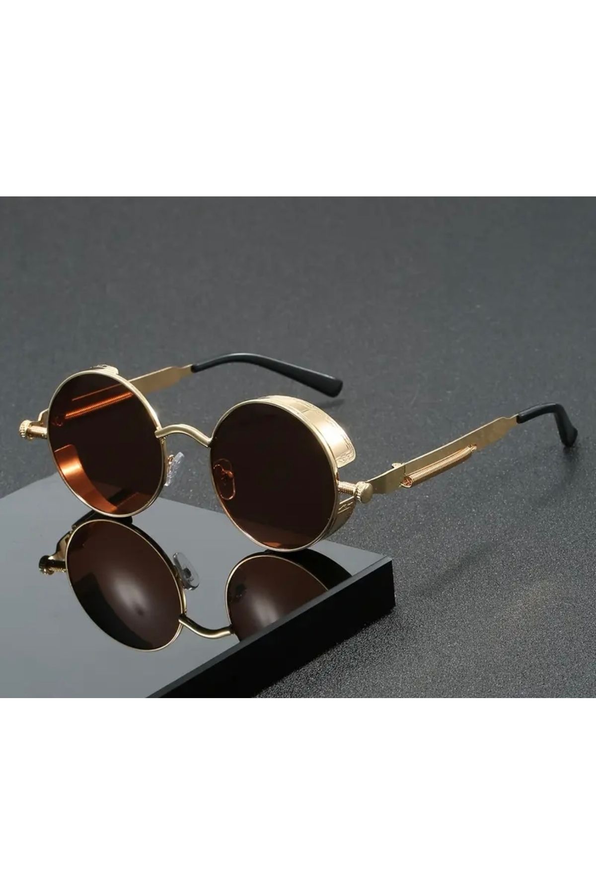Vintage “Vintage Yuvarlak Çerçeve Gözlük – Punk Tarzı Unisex Moda Gözlük (Rüzgar Geçirmez)”