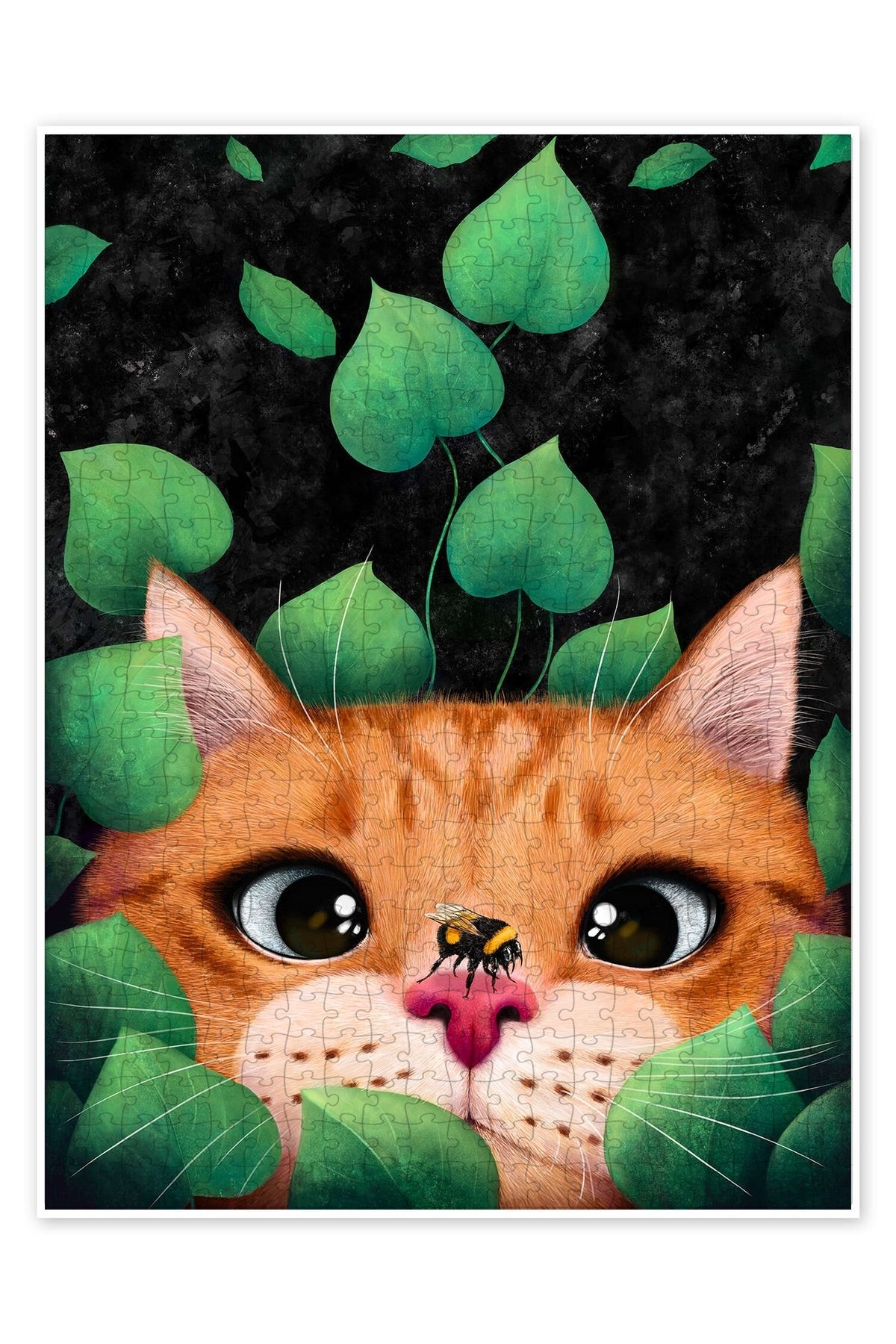 Jeronkarji Kedi ve Arı 500 Parça Puzzle Yapboz Kedi Köpek Temalı Doğa ve Orman Hayvanları