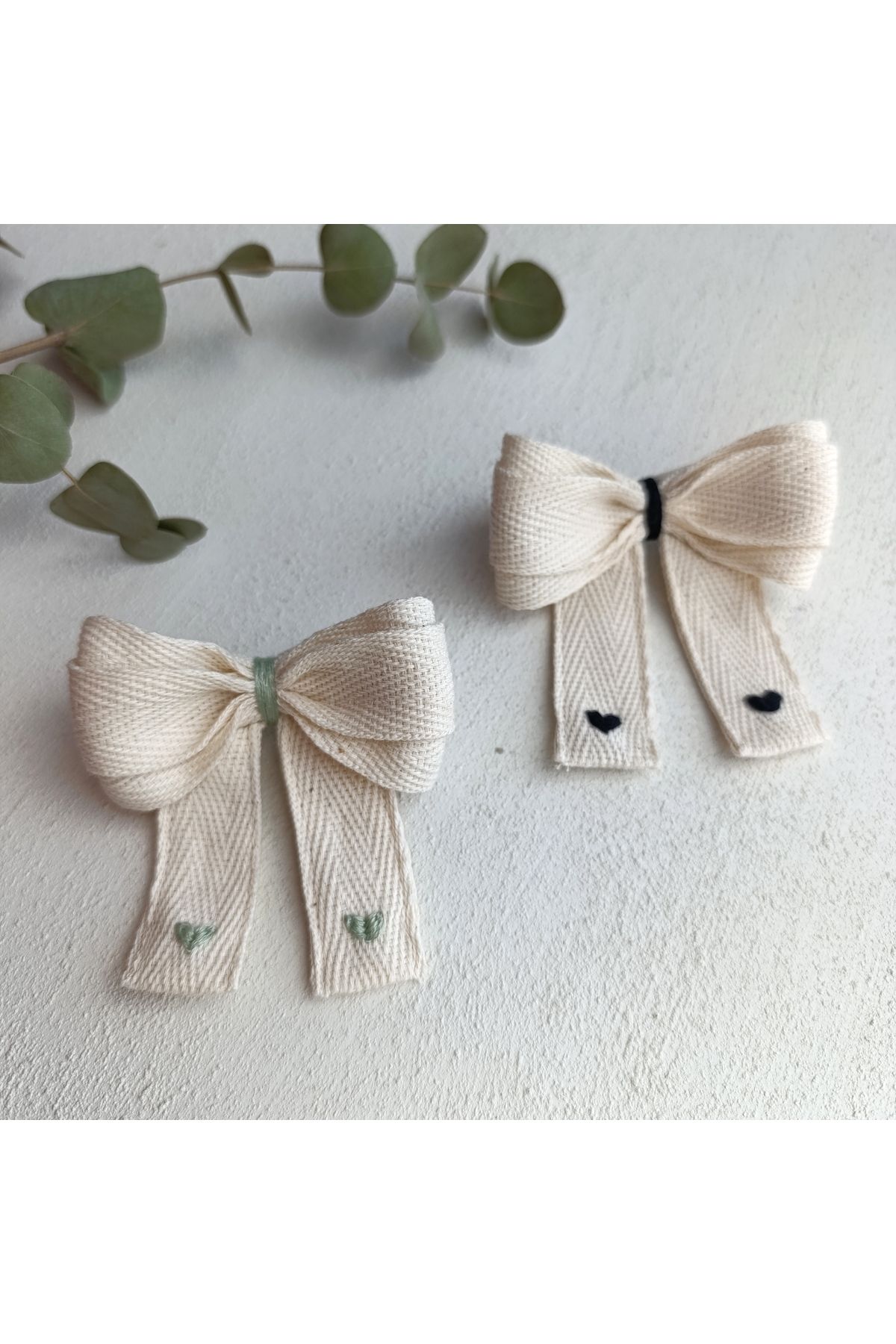 Mori Accessories Mint Bow Nakışlı Kurdele Toka