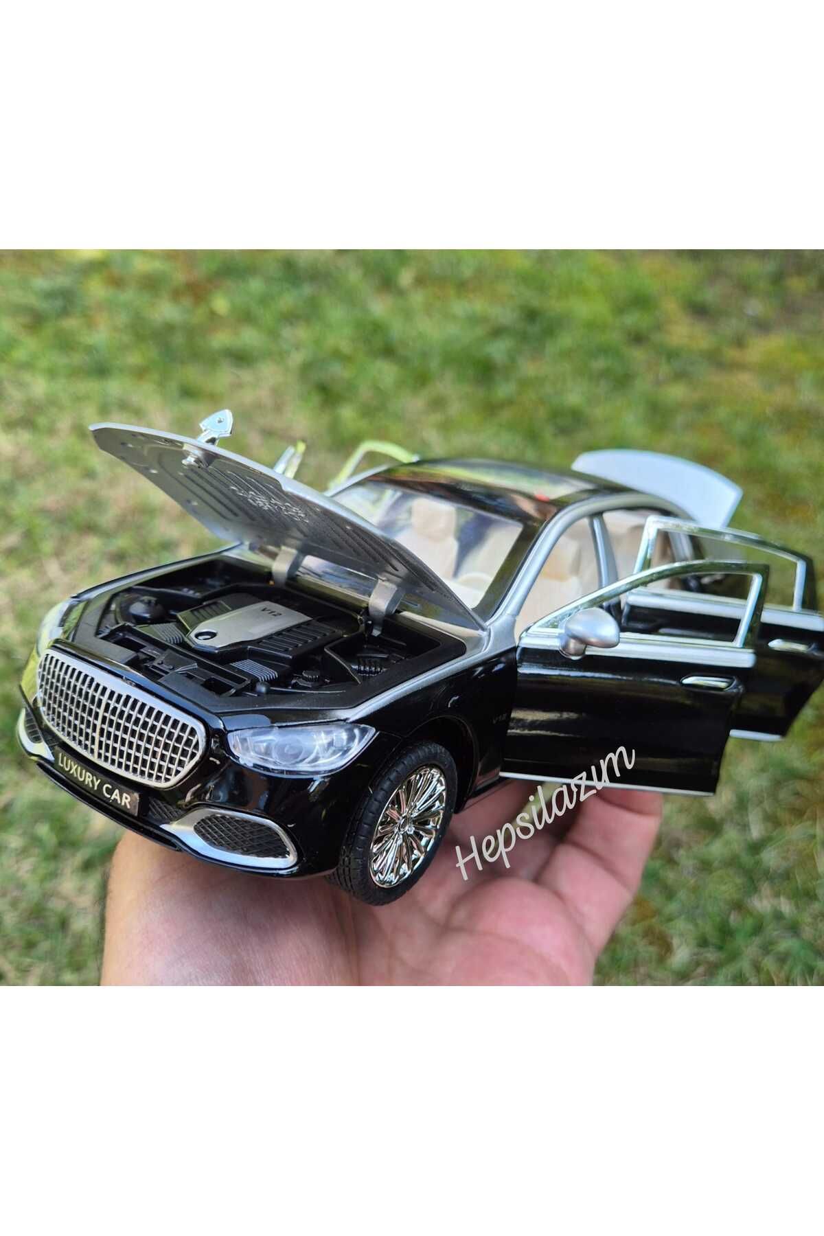 Hepsilazım Metal Model Araç Mercedes S Class Maybach Oyuncak Araba Çek Bırak Sesli 23 Cm Diecast