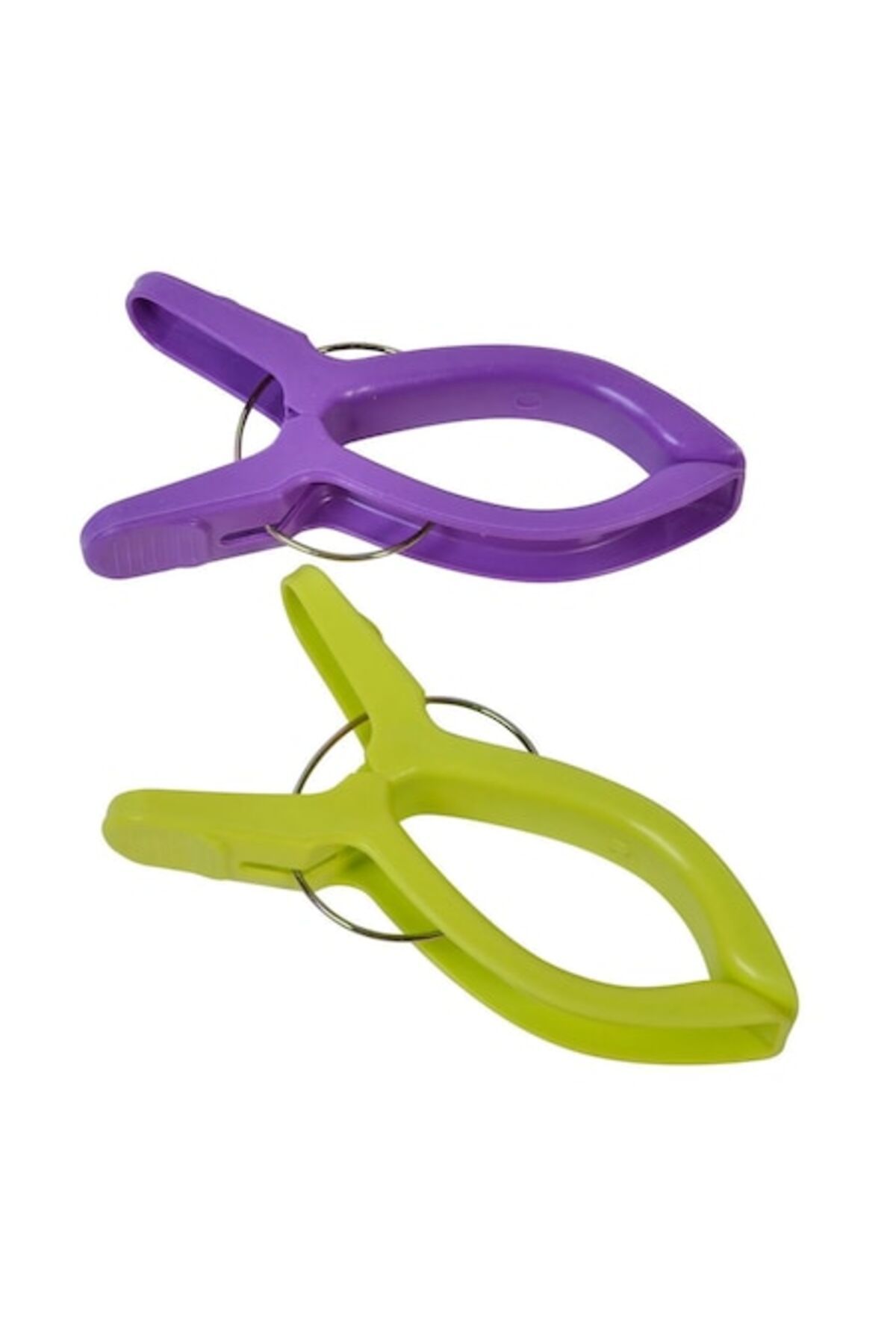 Creative Toys-Clips/hooks for fixing the towel on the ANGMAD chaise longue, 2 pieces, color: lime green and purple, di 1