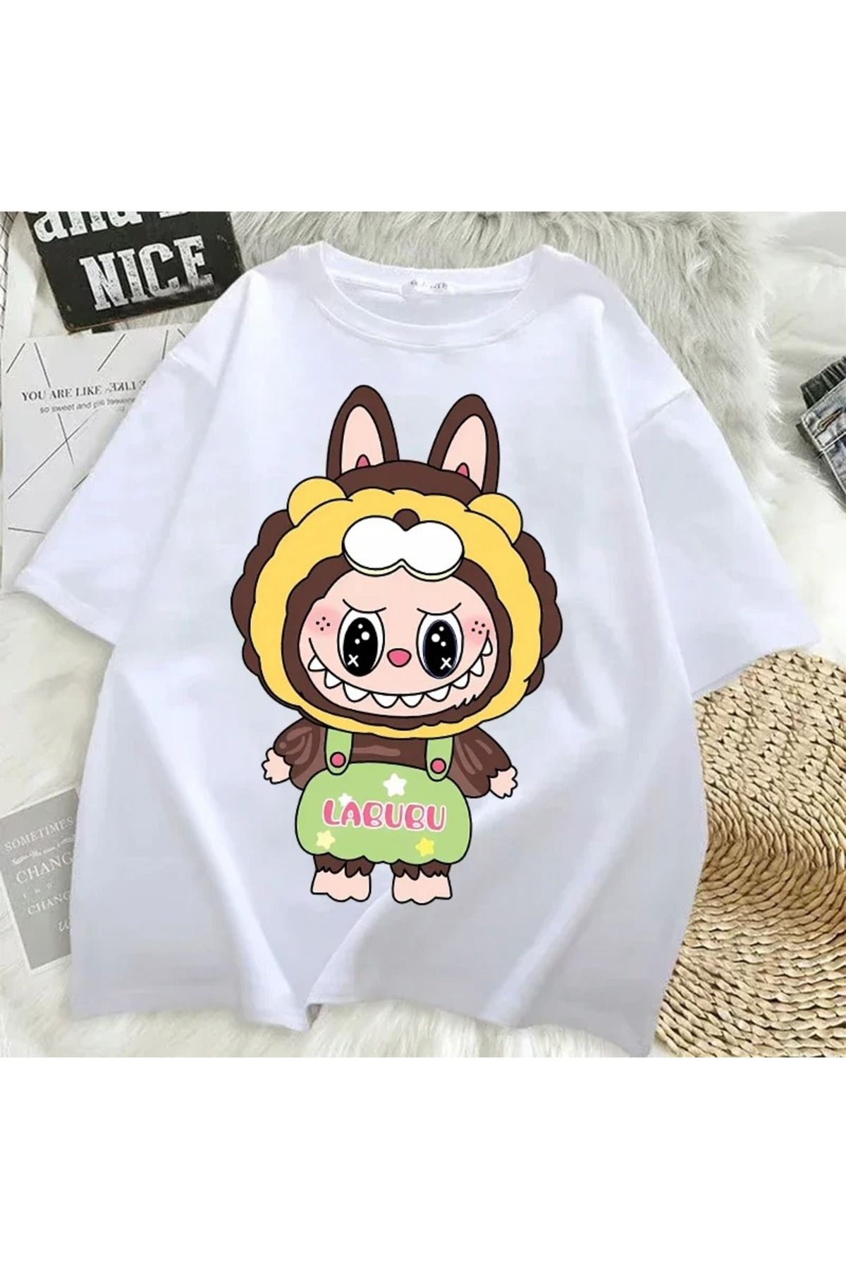 JANSO GROUP -KADIN LABOBO03 2025 BASKILI TSHIRT OVERSİZE PAMUKLU