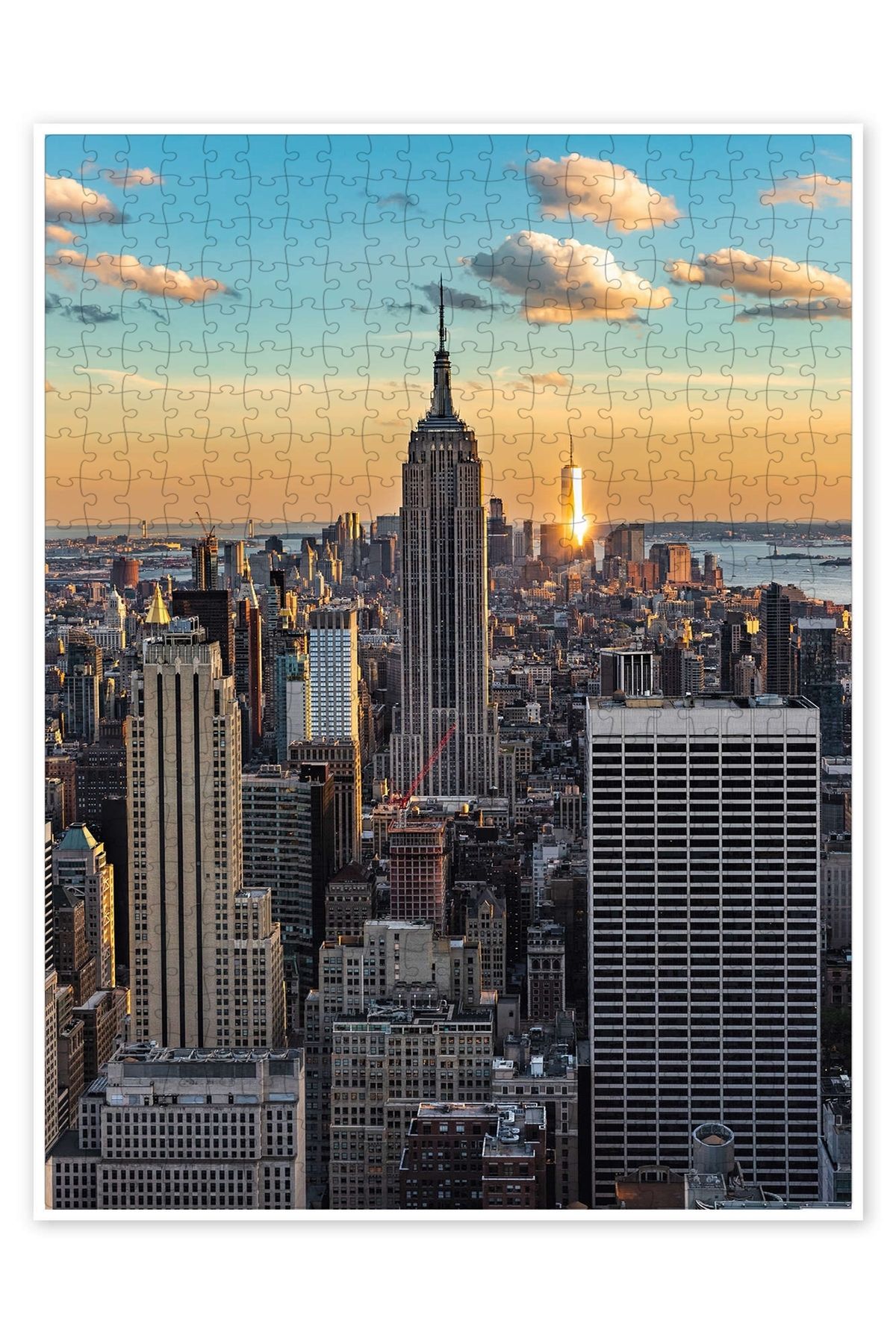Jeronkarji Gün batımında Empire State Binası, New York 500 Parça Puzzle Yapboz Şehir Manzara Temalı Hobilik