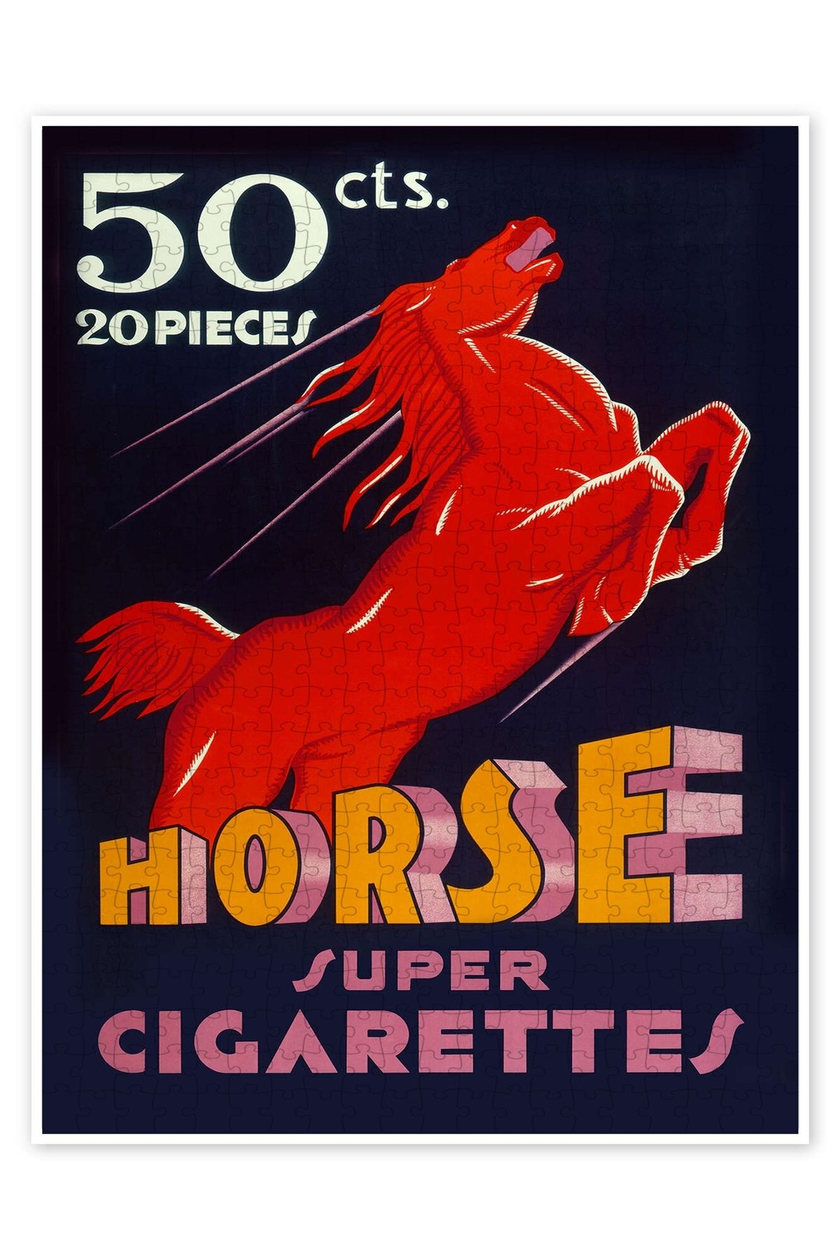 Jeronkarji At Süper Sigaraları, 1935 500 Parça Puzzle Yapboz Kedi Köpek Temalı Doğa ve Orman Hayvanları