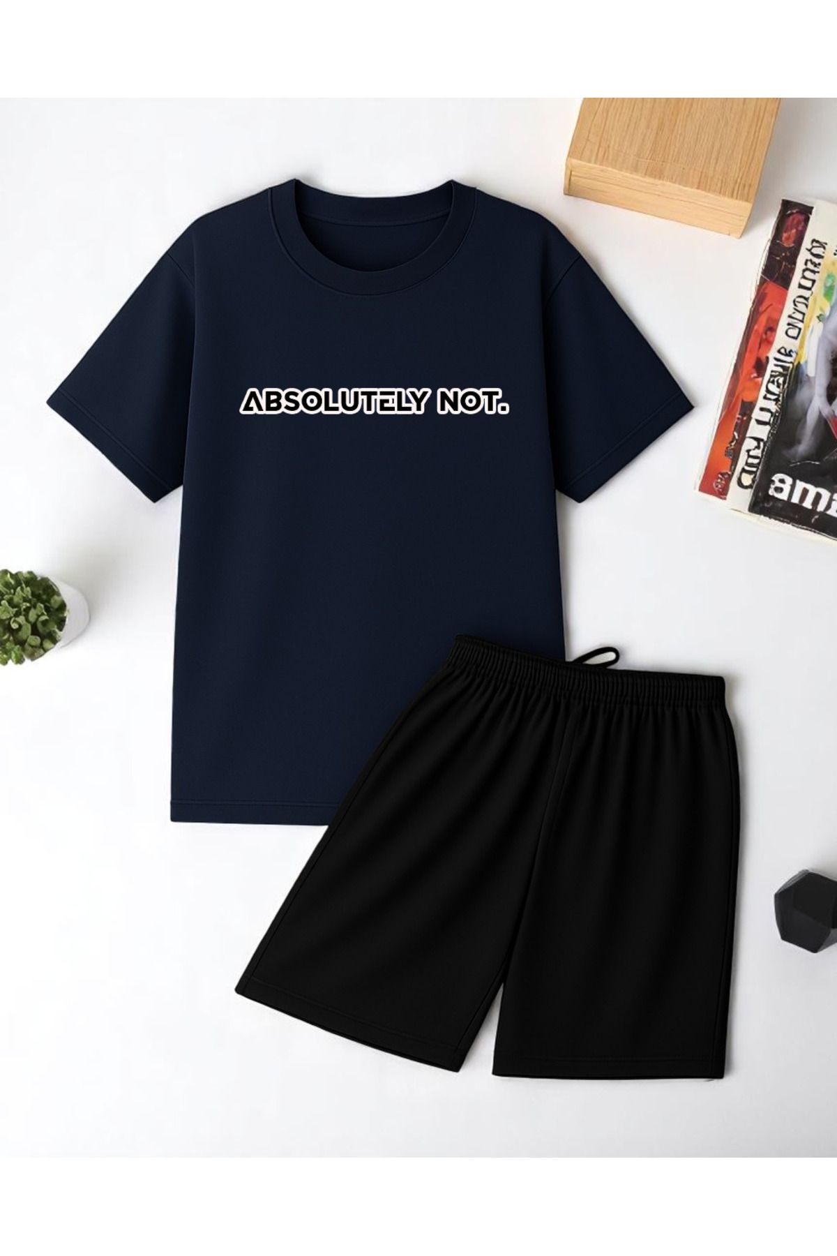 uyguntarz Unisex Kesinlikle Hayır. Tasarım Basklı Tshirt Şort Takımı