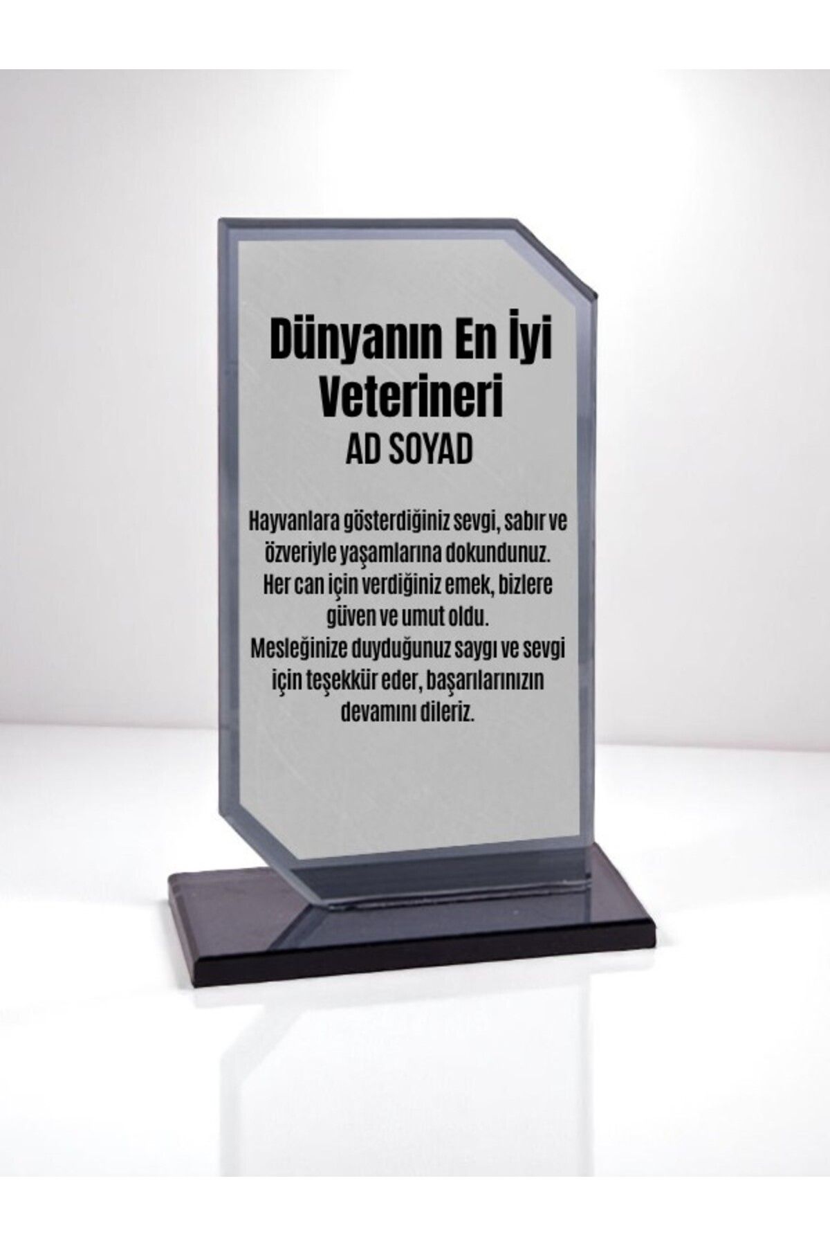 lili hediyelik Plaket Isme Özel Veterinere Ödül Başarı Hediyesi