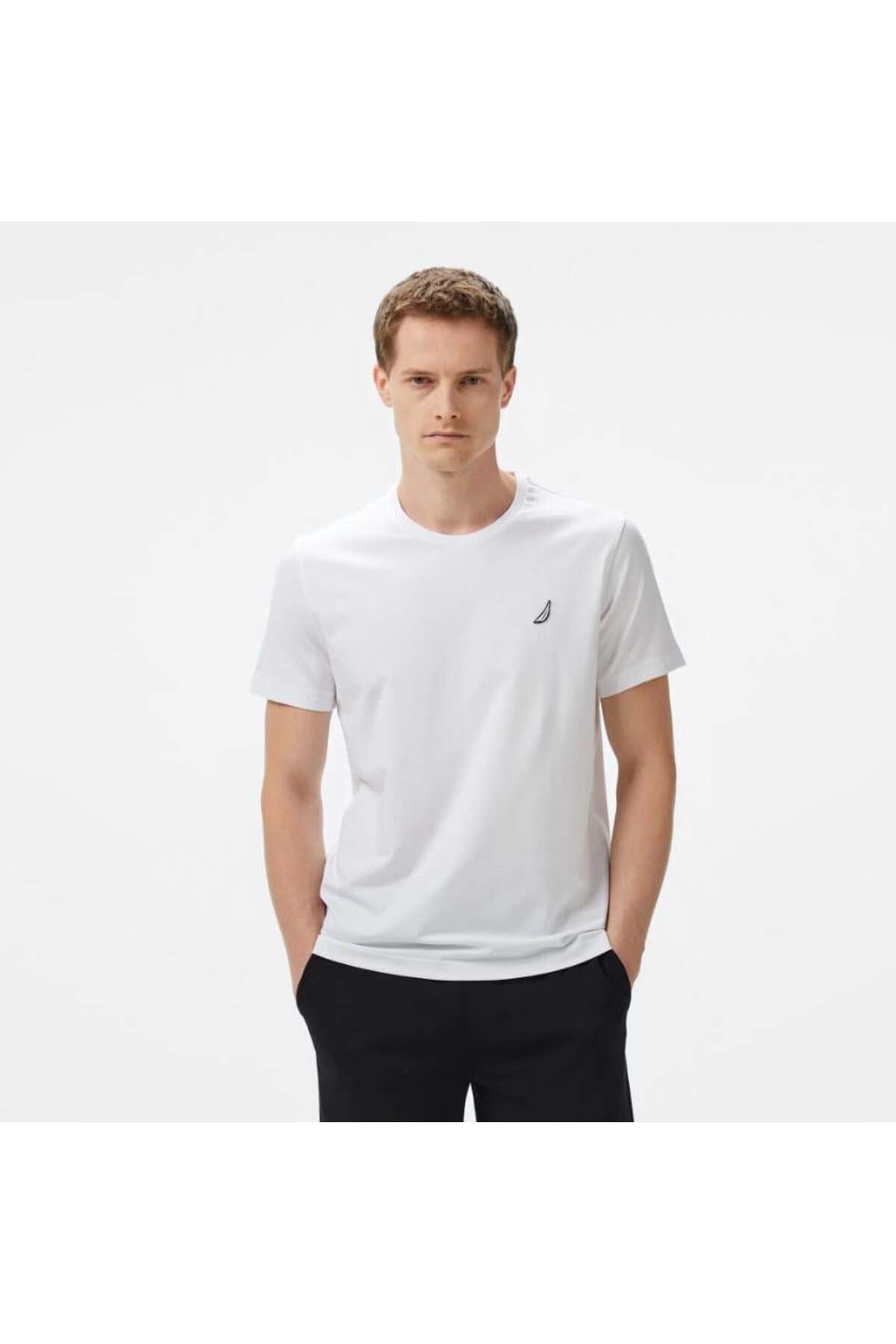 Nautica Erkek Beyaz Regular Fit T-Shirt
