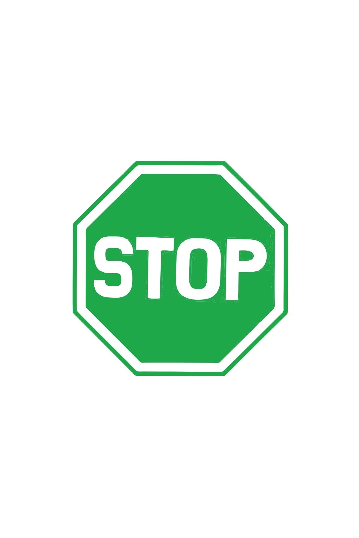Reysa Tasarım Stop Stikcer 17x17 Cm Yeşil