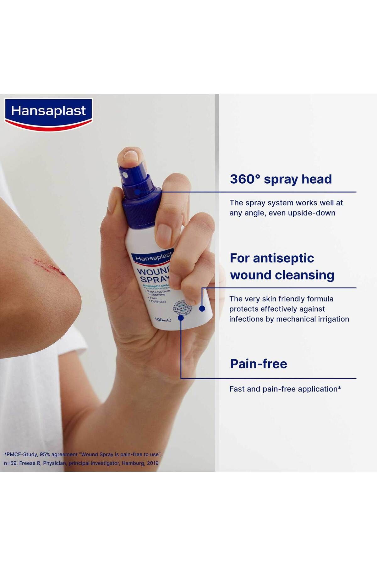 Hansaplast-Wound Spray Antiseptic Wound Cleansing 100 ml Gentle & Effective Wound Cleansing 3
