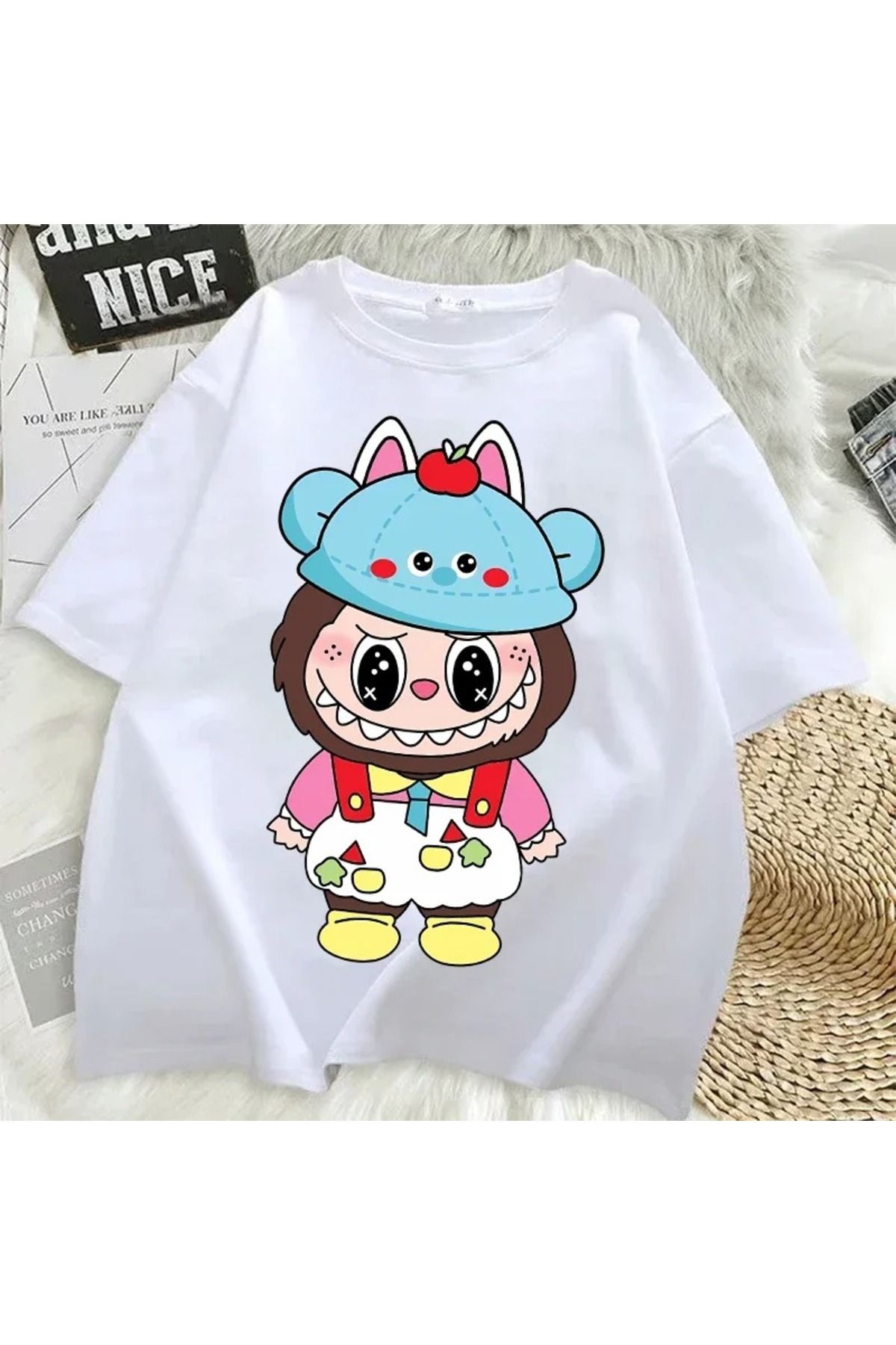 JANSO GROUP -KADIN LABOBO03 2025 BASKILI TSHIRT OVERSİZE PAMUKLU