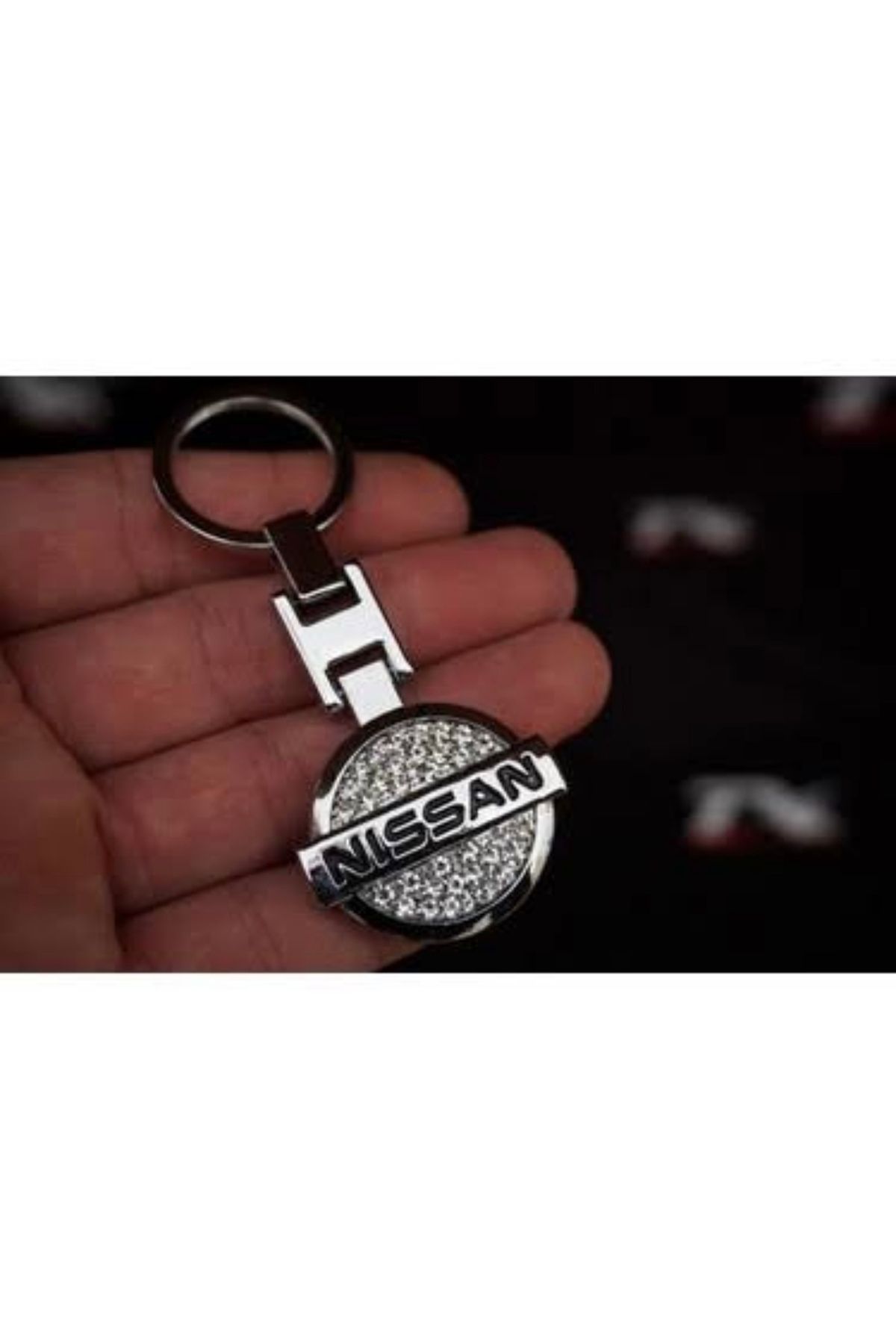 ÇELİKSİLVERTAKI Taşlı Nissan Anahtarlık