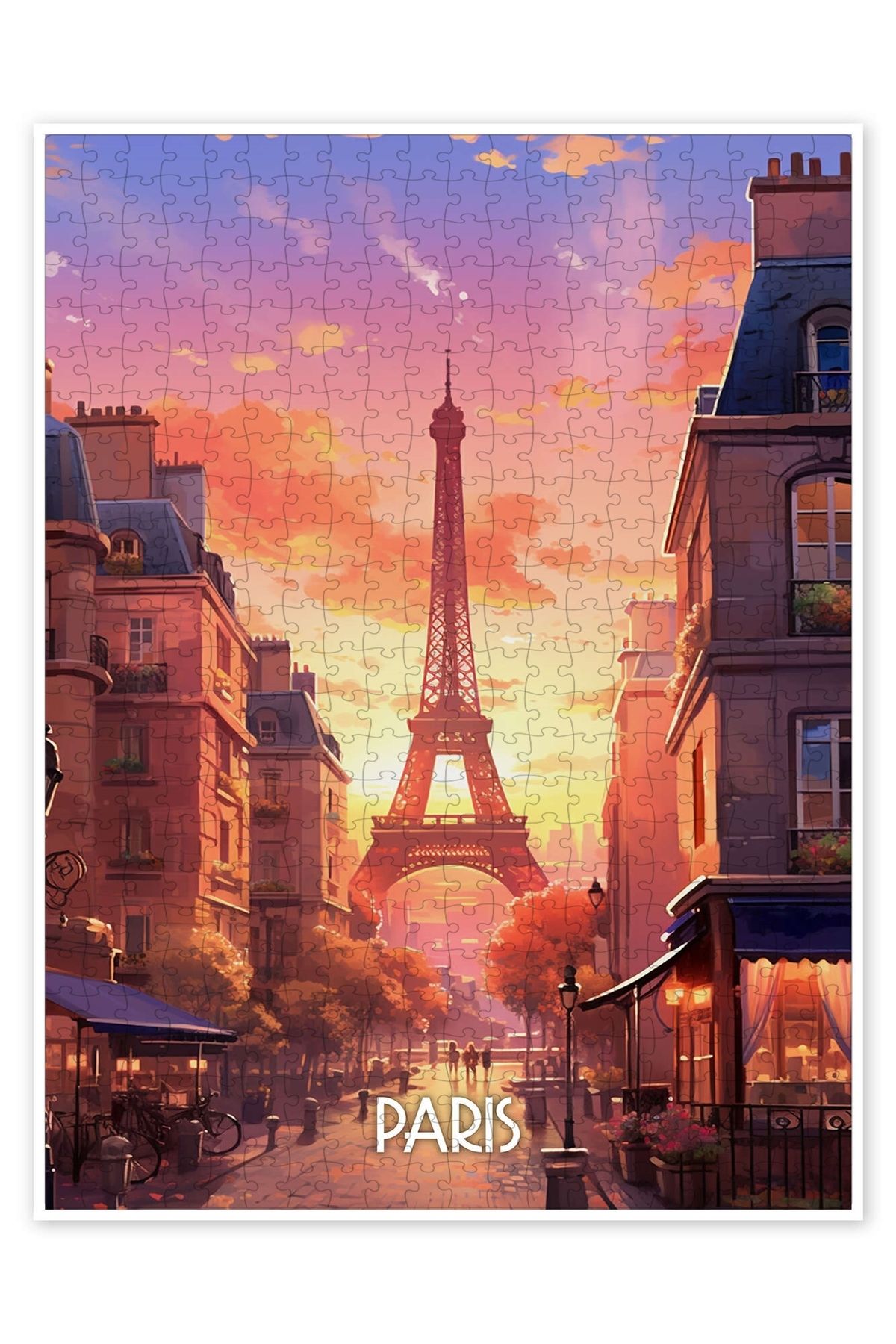 Jeronkarji Paris Seyahat Poster 500 Parça Puzzle Yapboz Şehir Manzara Temalı Hobilik