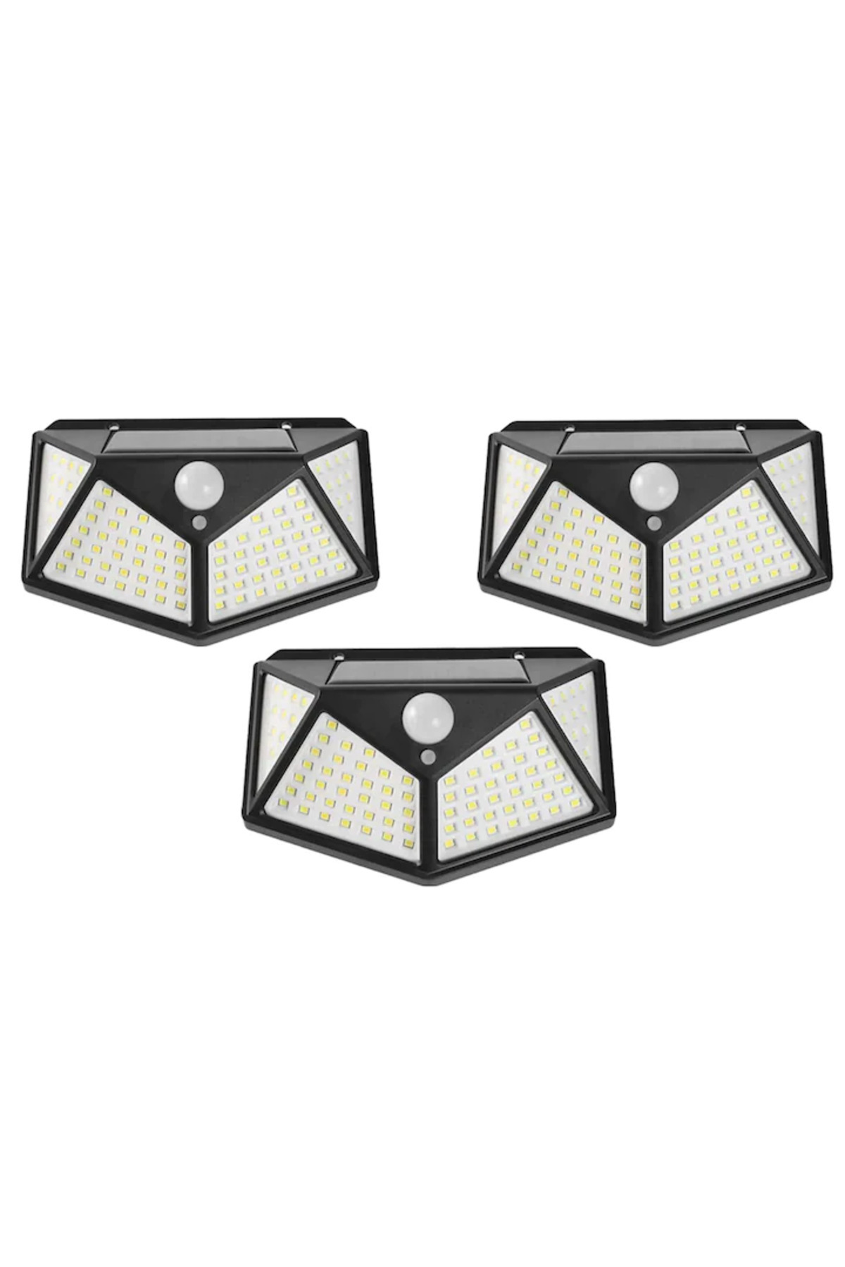 Generic-Set of 3 APF® solar-powered lamps, motion sensor, 3 lighting levels, 100 LEDs 1