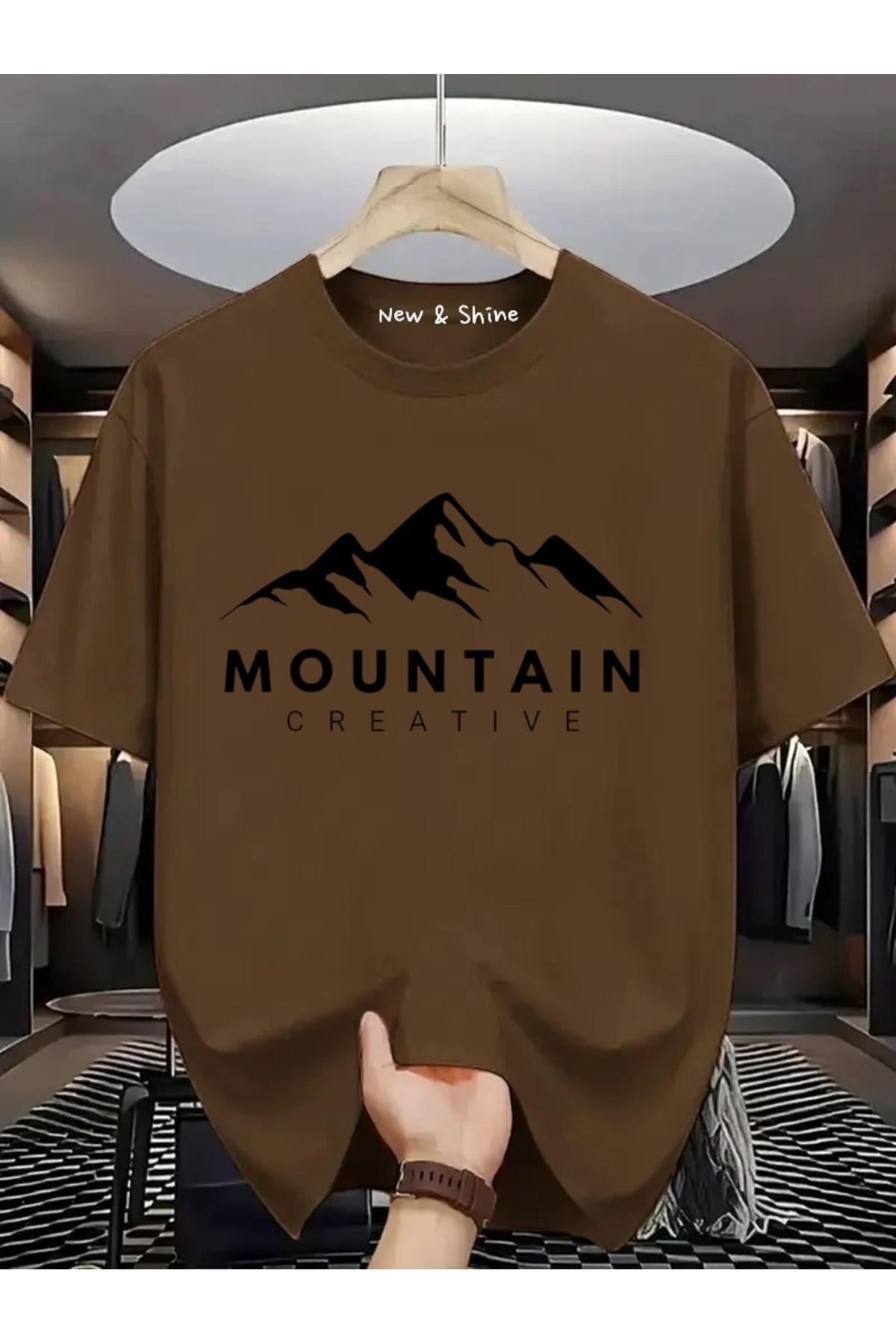 New Shine Mountain Baskılı Oversize T-Shirt