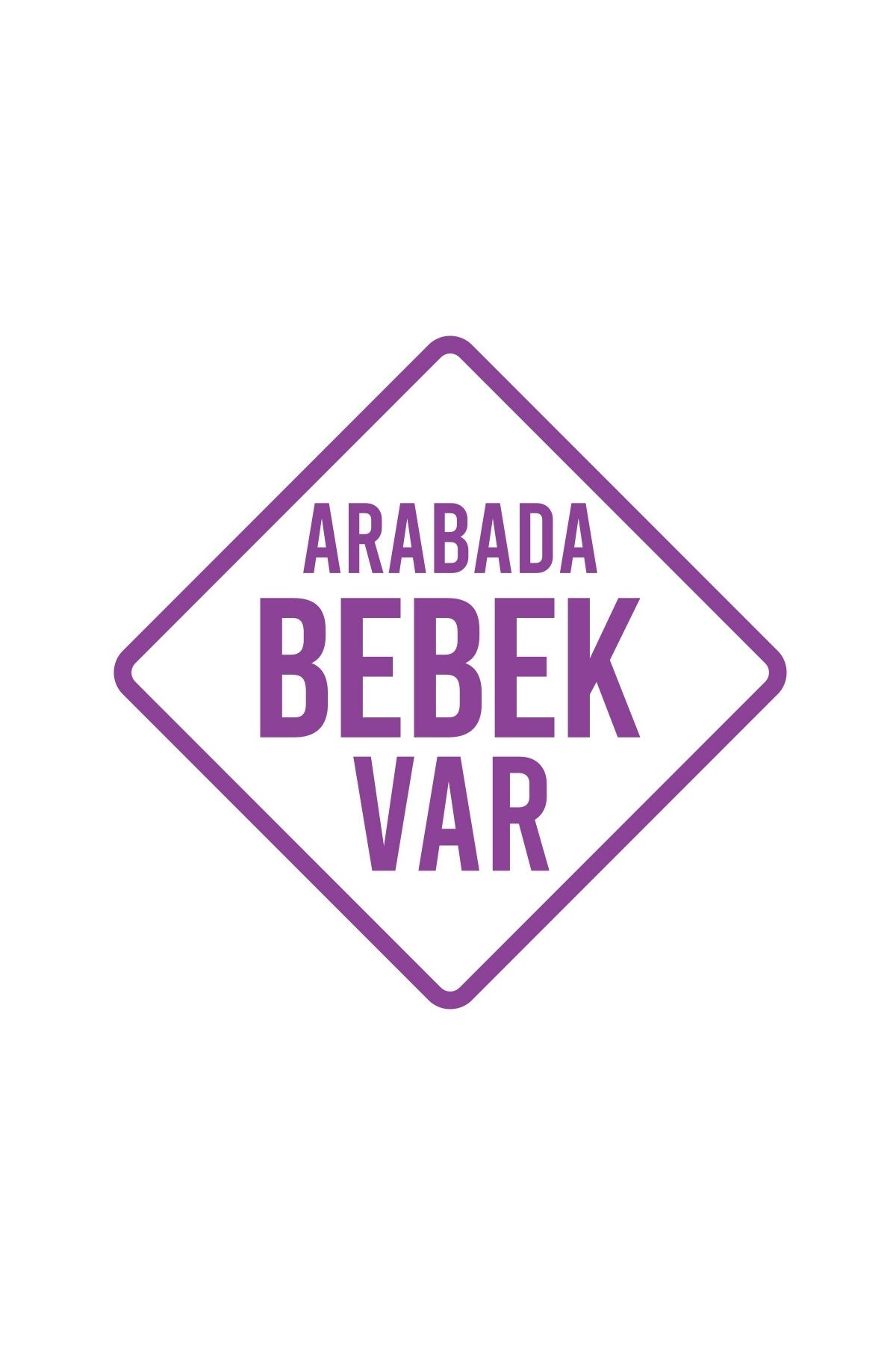 Reysa Tasarım arabada Bebek Var Sticker 17x17 Cm Mor