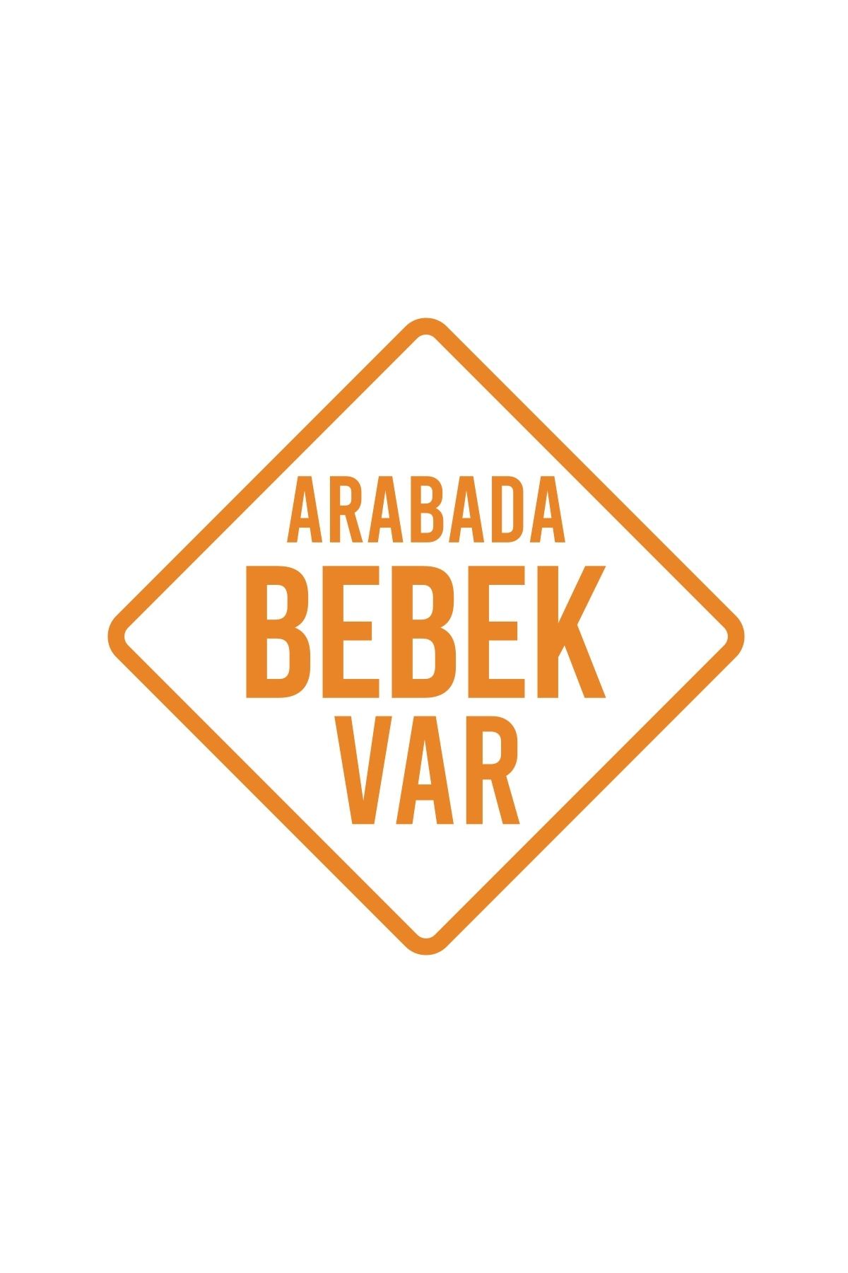 Reysa Tasarım arabada Bebek Var Sticker 17x17 Cm Turuncu