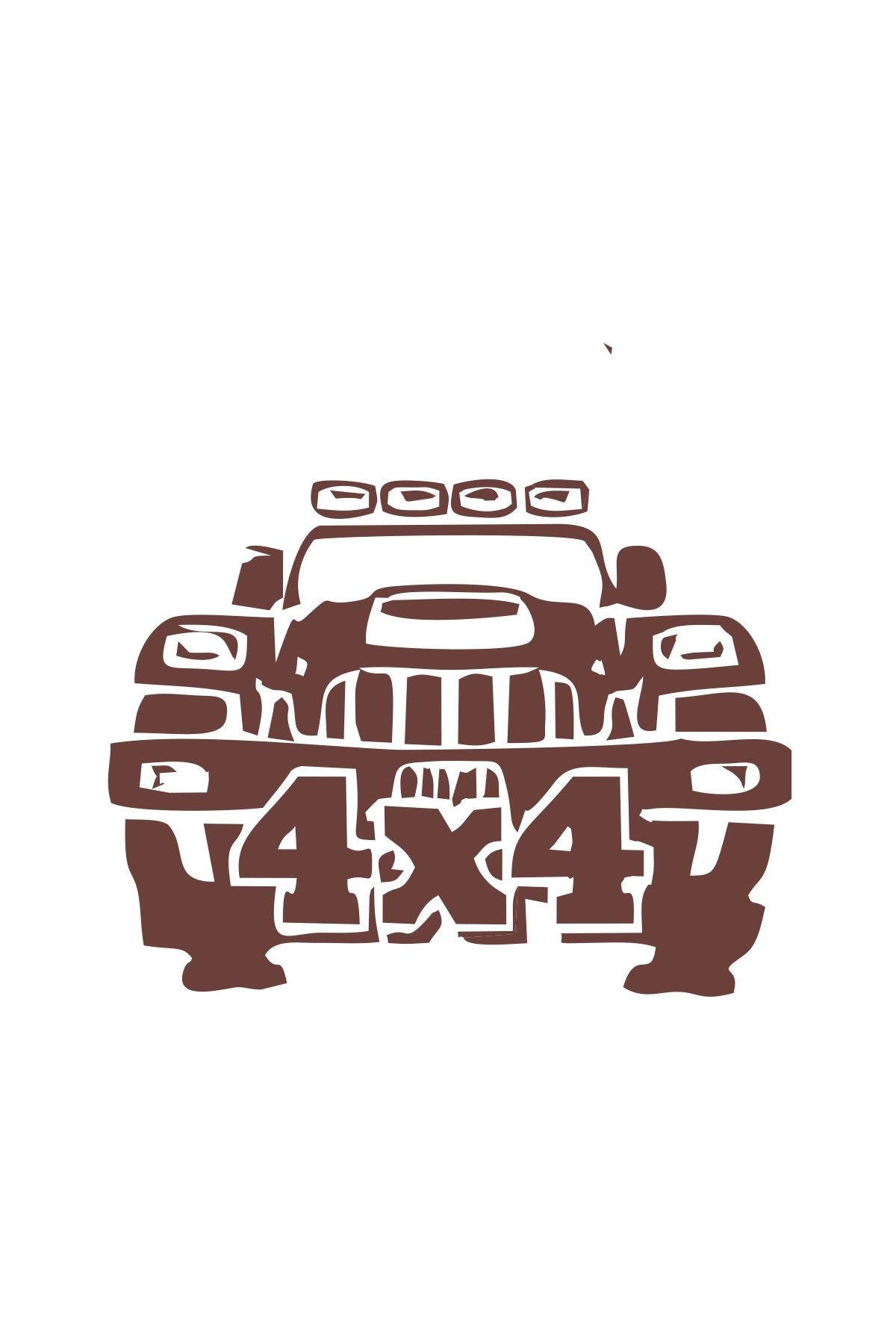 Reysa Tasarım 4x4 Off Road Jeep Sticker 17x17 Cm Kahverengi