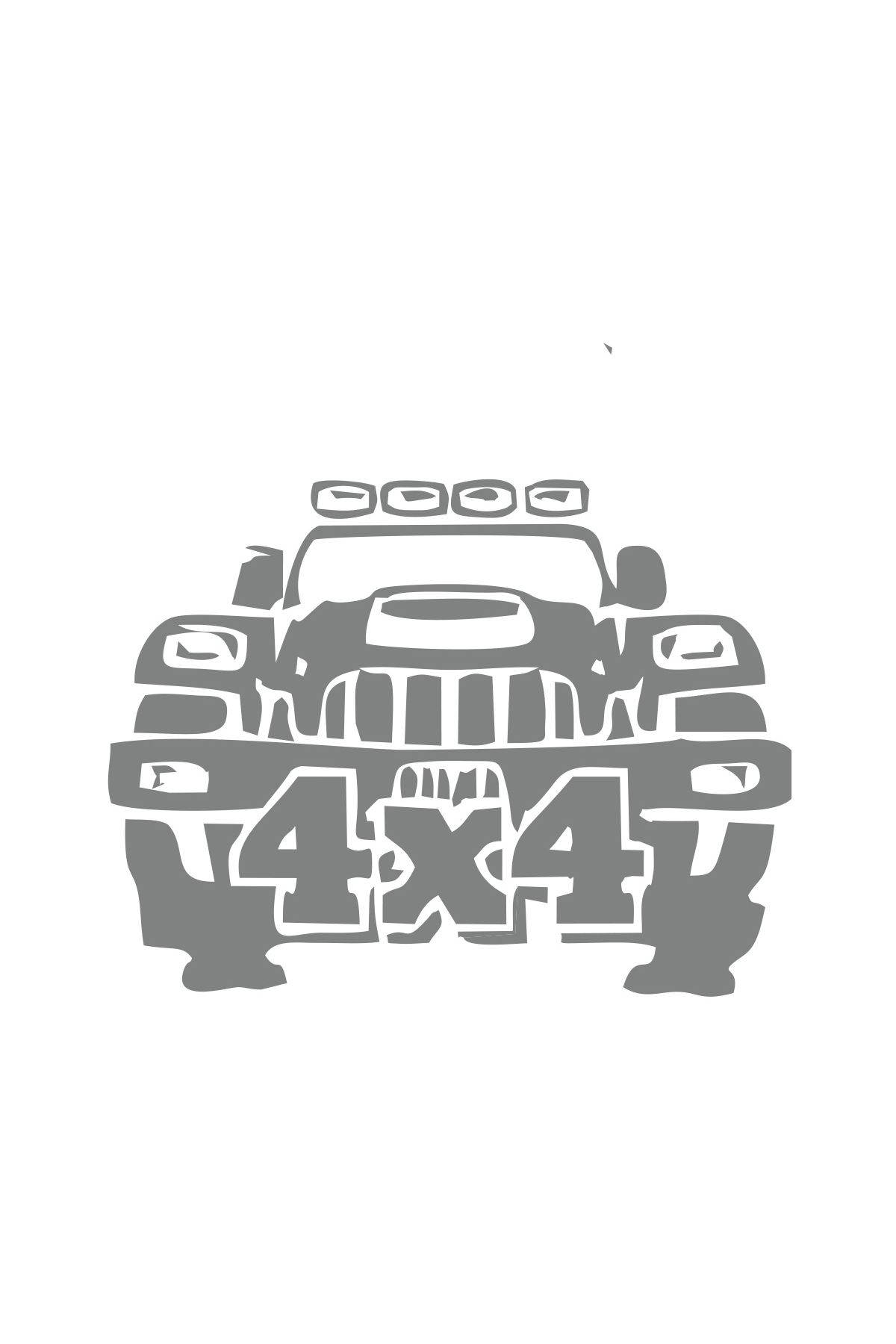 Reysa Tasarım 4x4 Off Road Jeep Sticker 17x17 Cm Gri