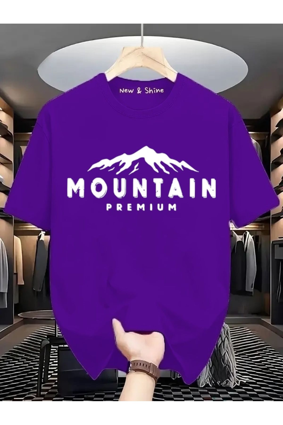 New Shine Mountain Baskılı Oversize T-Shirt