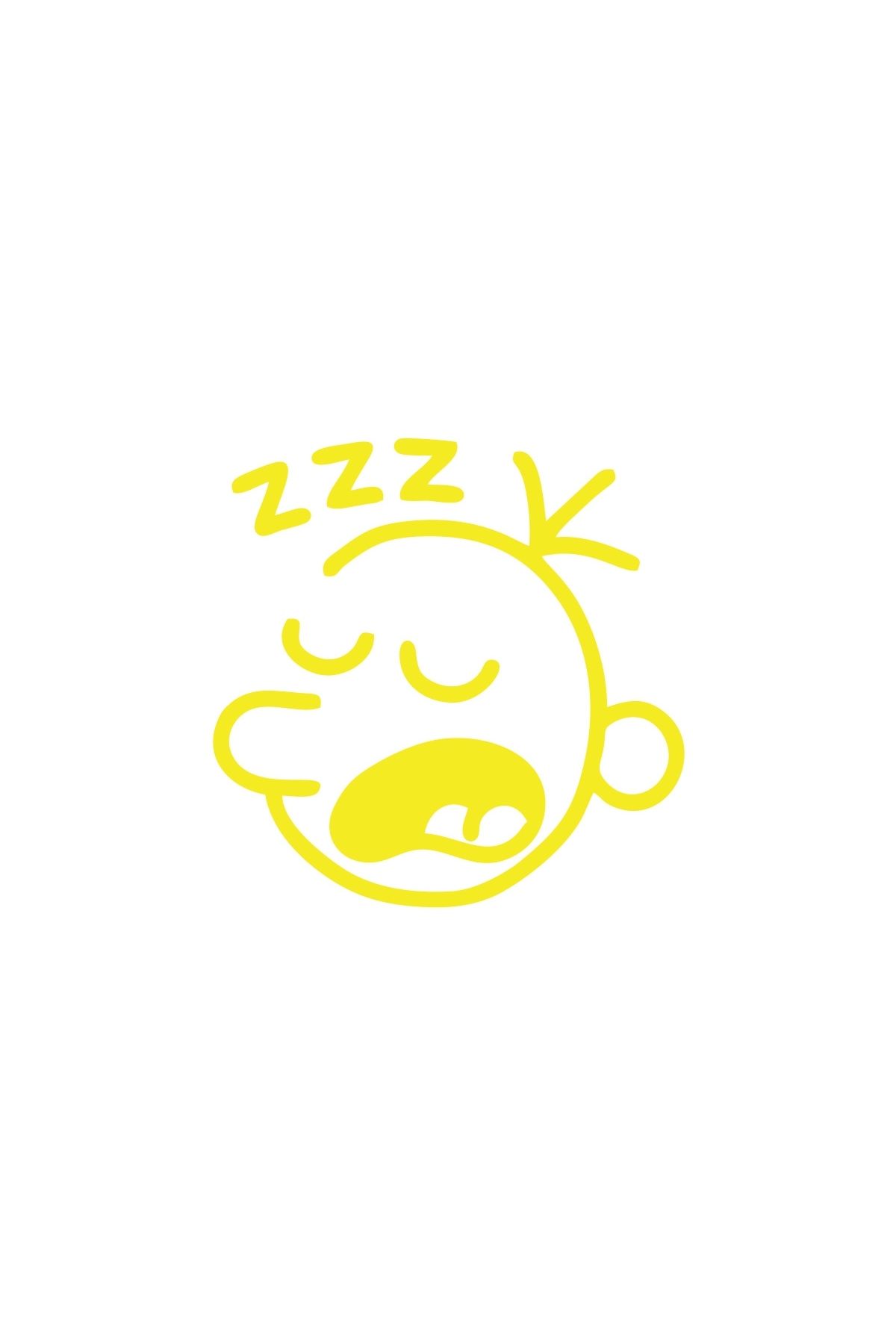 Reysa Tasarım Zzz Uyuyan Surat Sticker 17x17 Cm Sarı
