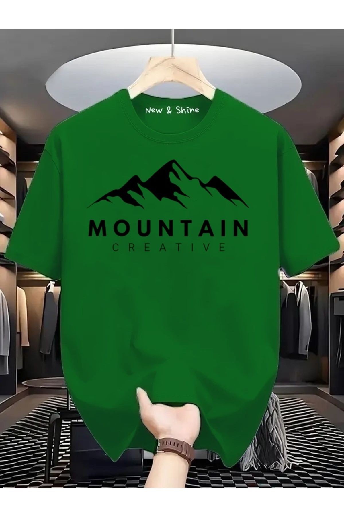 New Shine Mountain Baskılı Oversize T-Shirt