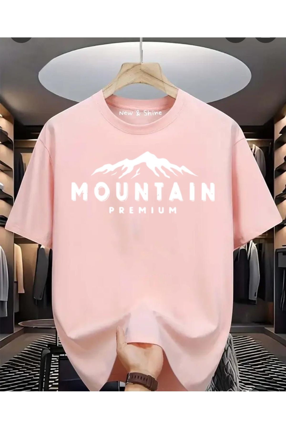 New Shine Mountain Baskılı Oversize T-Shirt