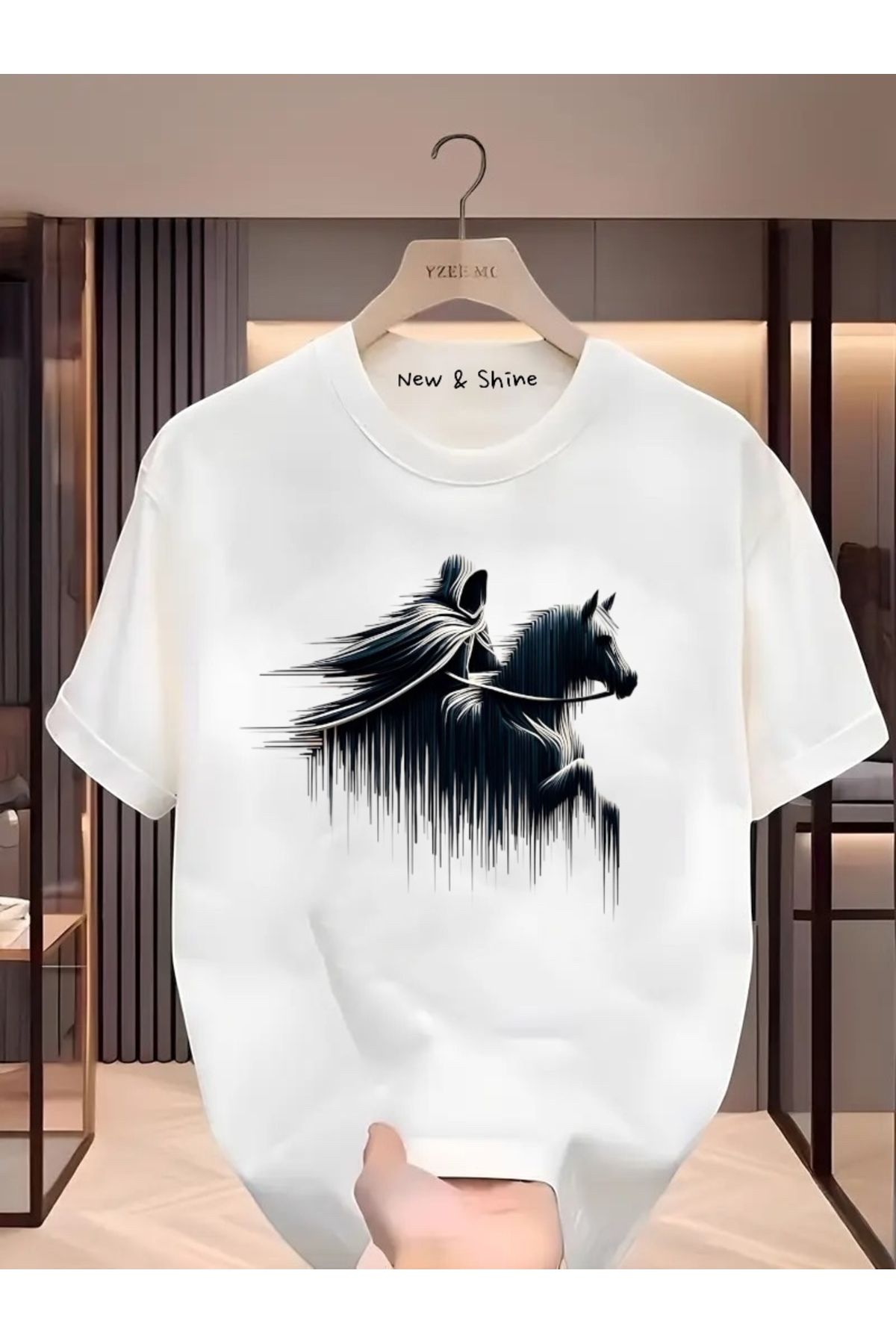 New Shine Şovalye Baskılı Oversize T-Shirt