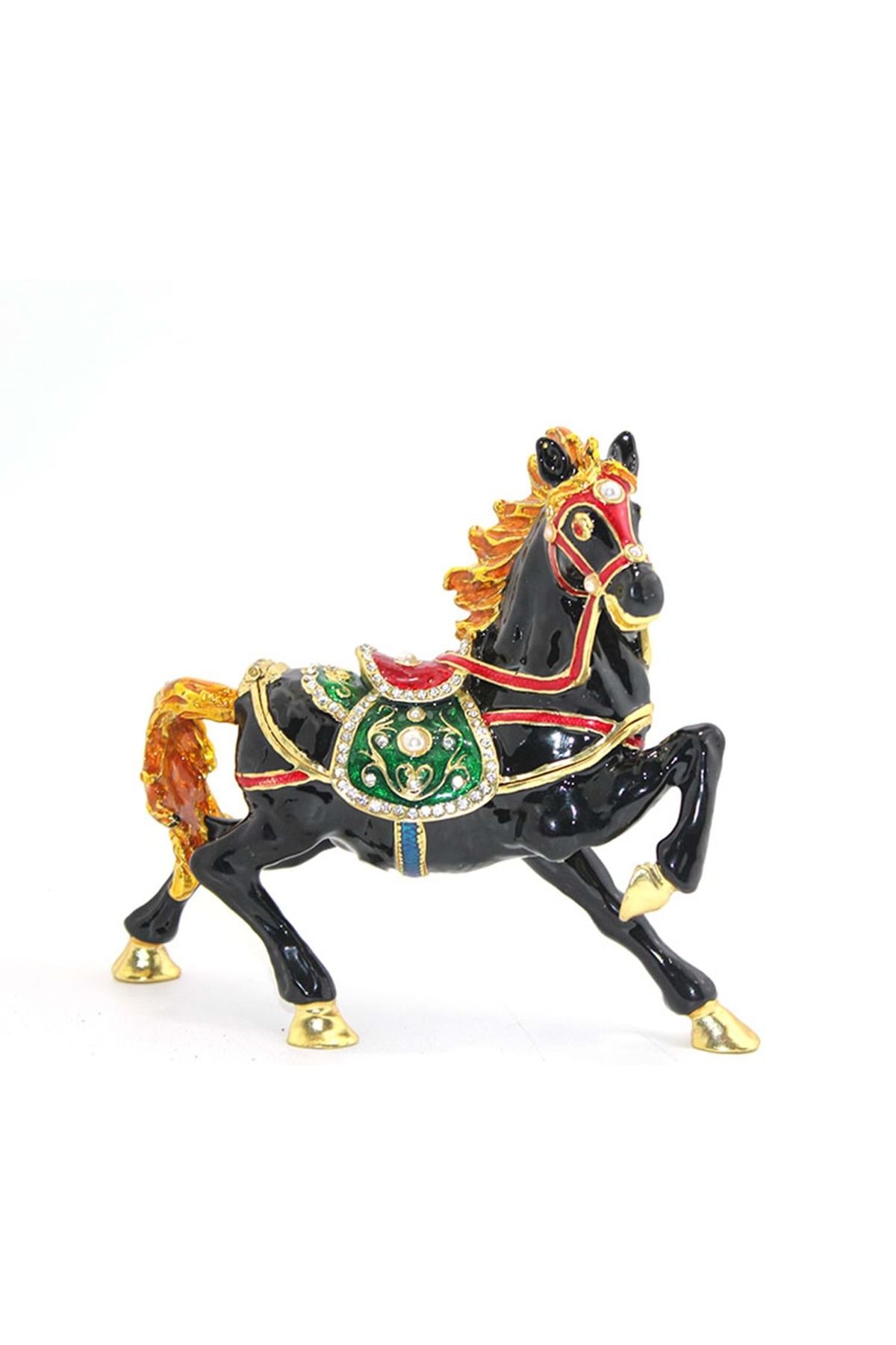 Store Sıvaroskı Taşlı Tekli At Figürü 14*13 Cm