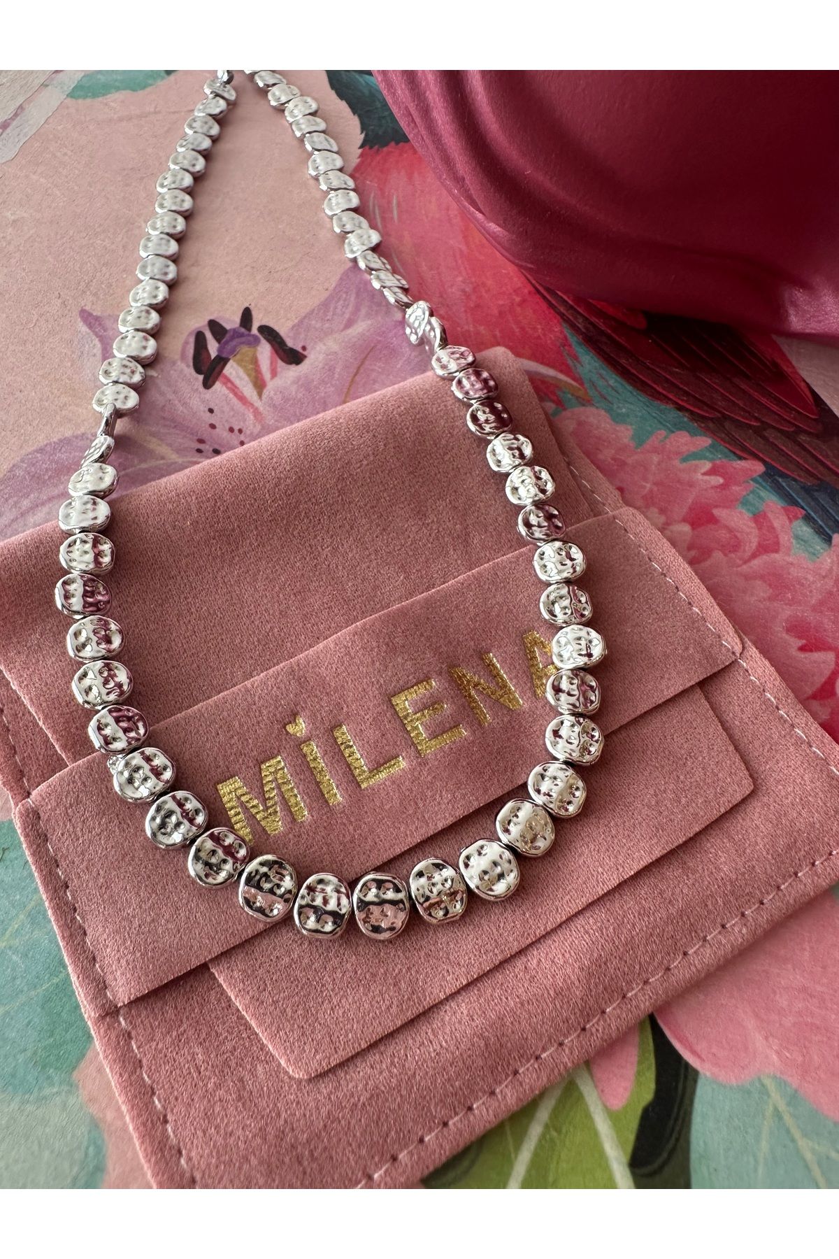 Milena Designer Store Milena Istanbul Dövme Boncuklu Kombin Kolyesi