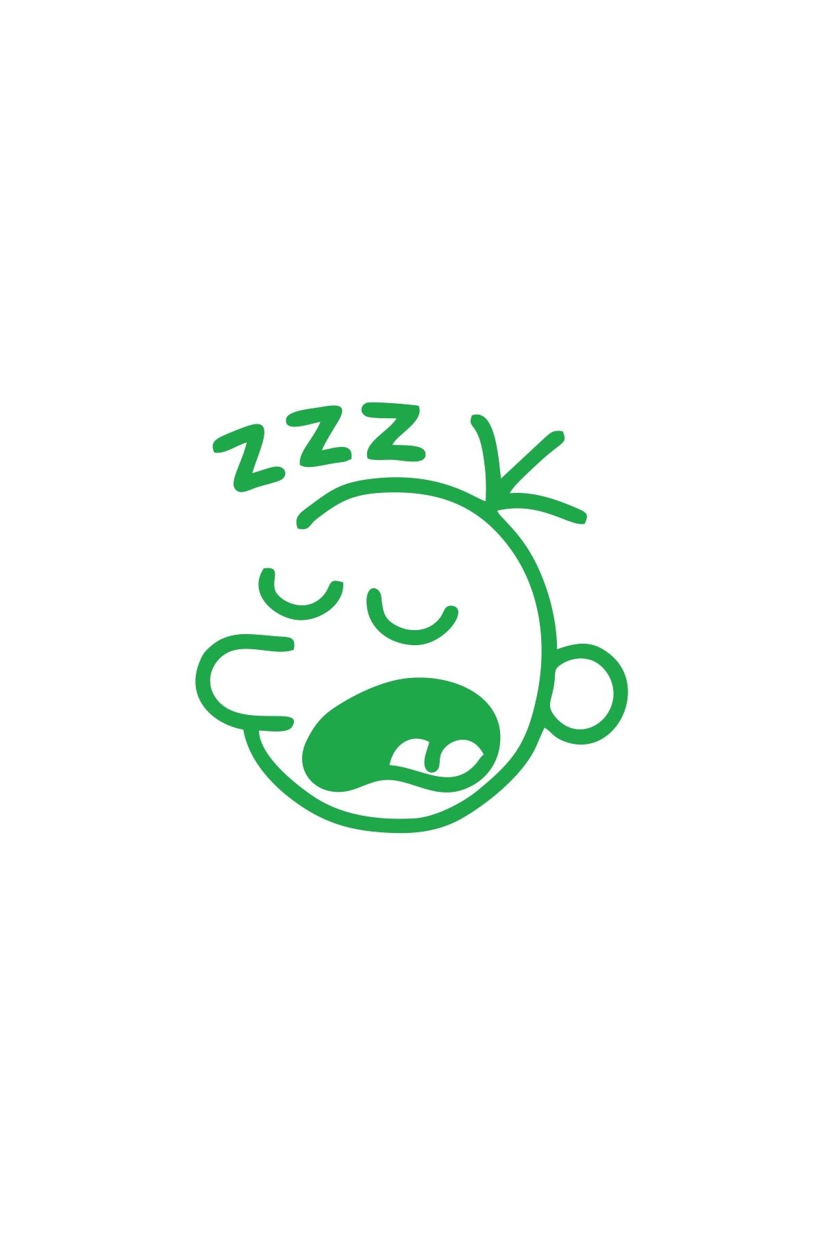 Reysa Tasarım Zzz Uyuyan Surat Sticker 17x17 Cm Yeşil