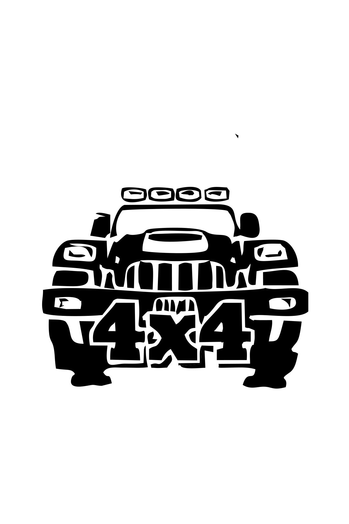 Reysa Tasarım 4x4 Off Road Jeep Sticker 17x17 Cm Siyah
