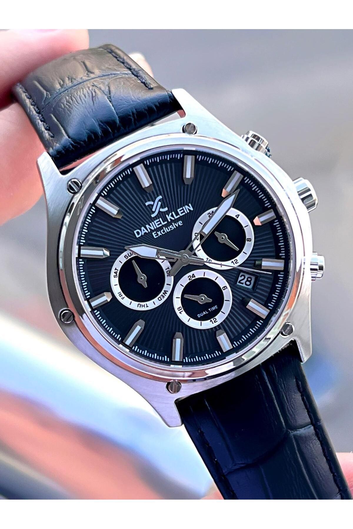 Daniel Klein-Leather Cord Inner Dial Functions Active 3 Atm Water Resistant Men Wristwatch E14056-1 4
