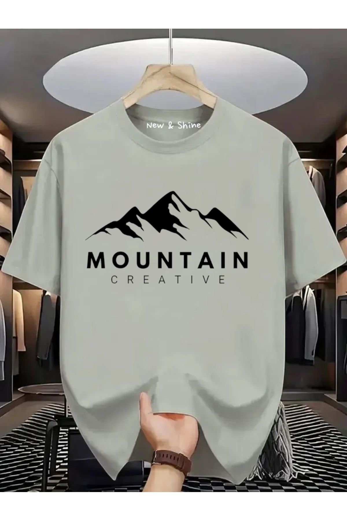 New Shine Mountain Baskılı Oversize T-Shirt