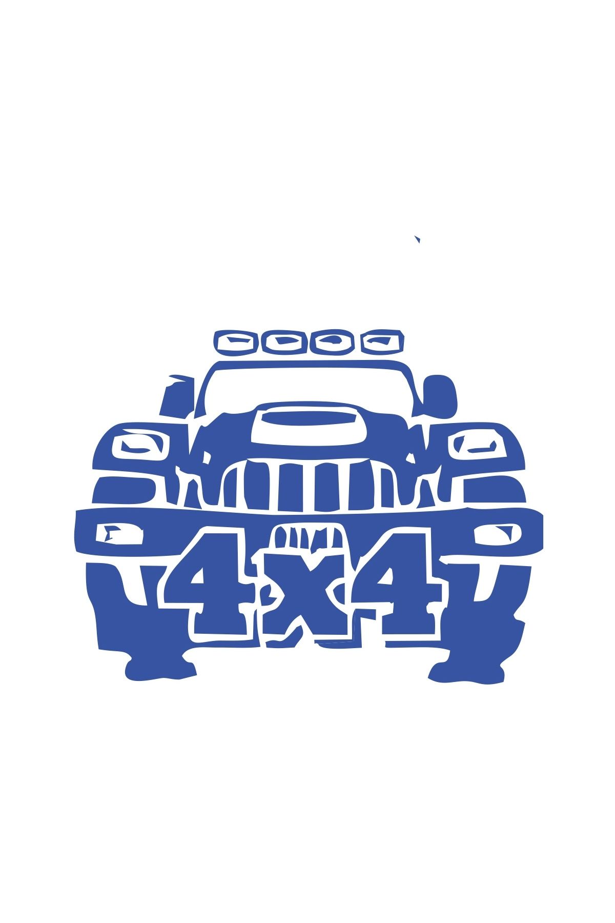 Reysa Tasarım 4x4 Off Road Jeep Sticker 17x17 Cm Mavi