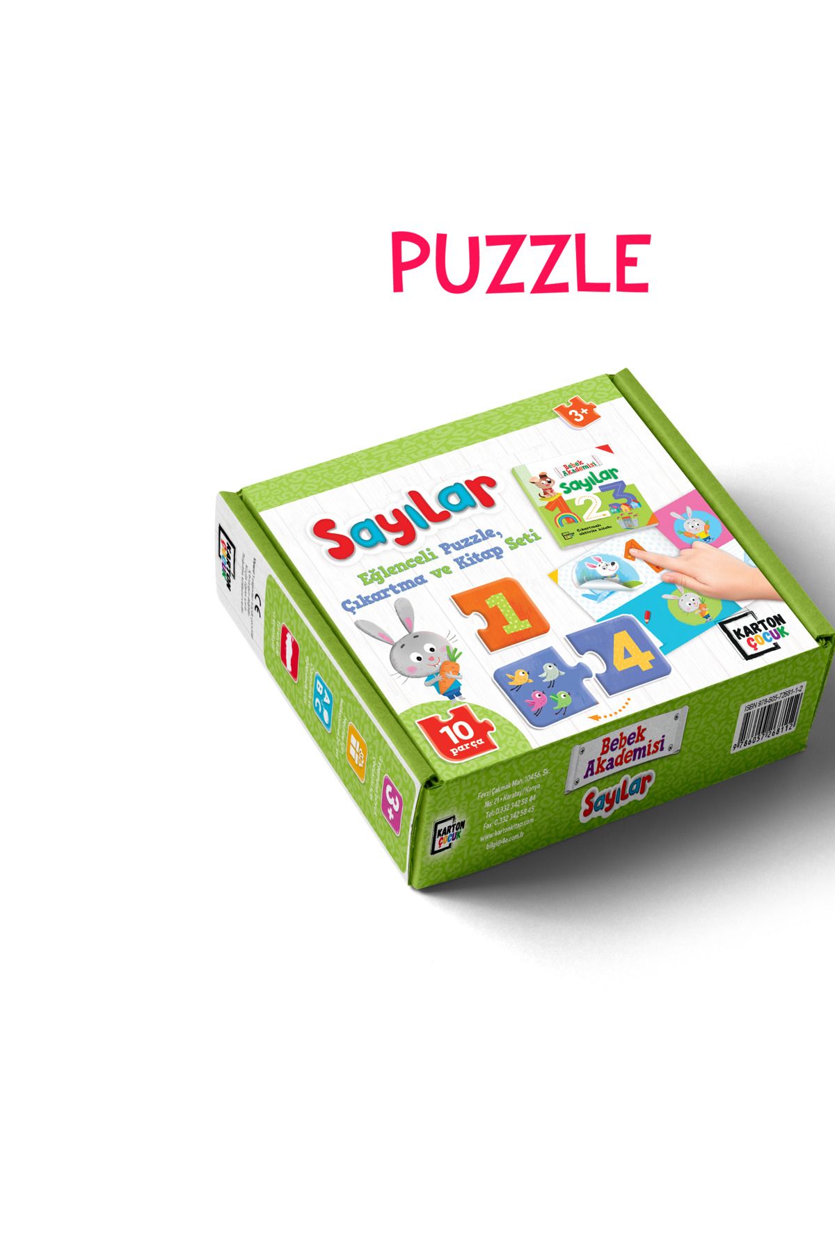 Dikkat Atölyesi Yayınları Sayılar Puzzle | Bulmaca Kart + Kitap 3+ Yaş Karton Çocuk