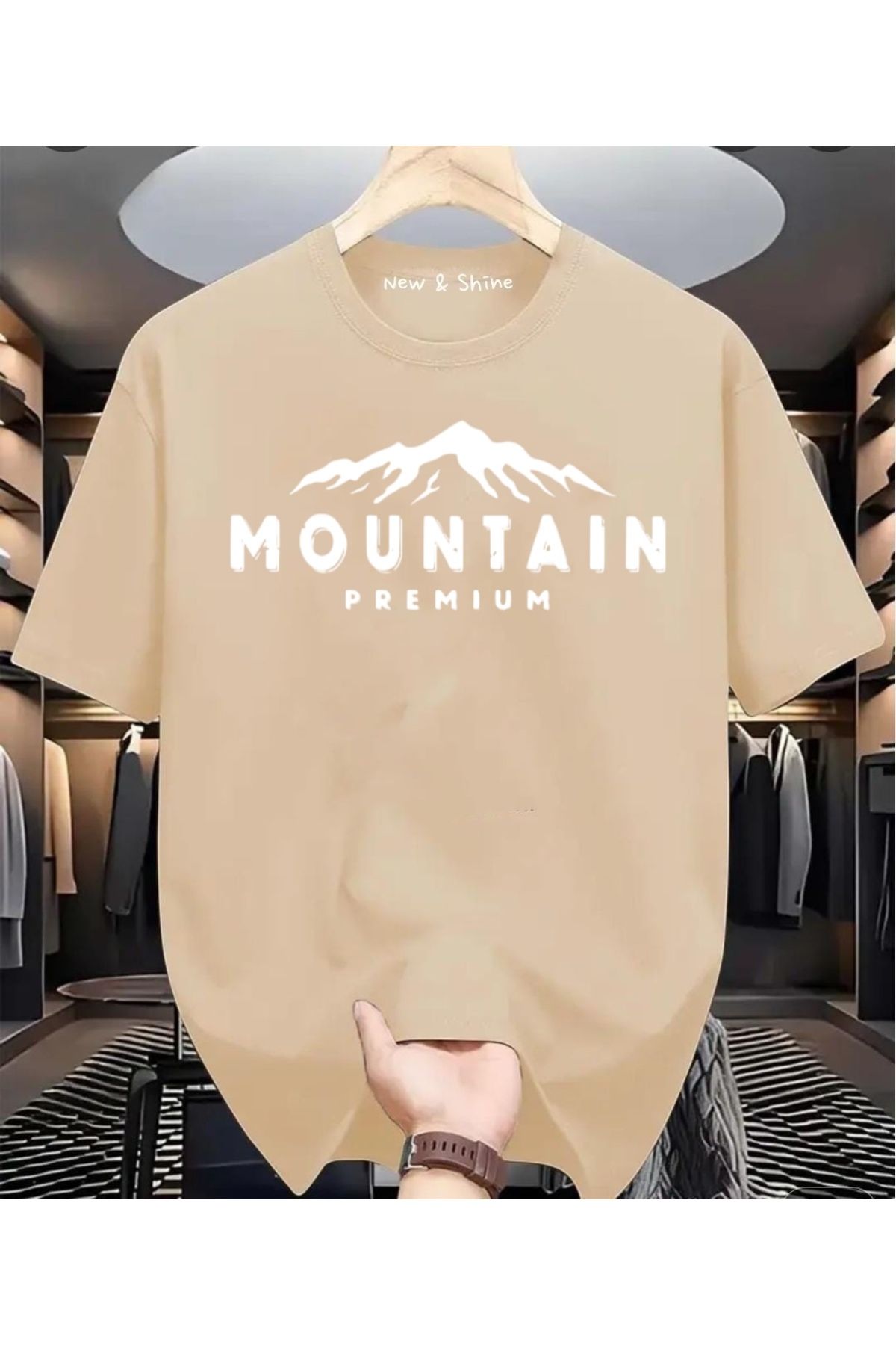 New Shine Mountain Baskılı Oversize T-Shirt