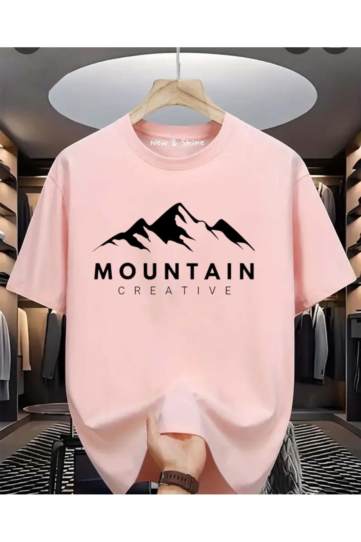 New Shine Mountain Baskılı Oversize T-Shirt