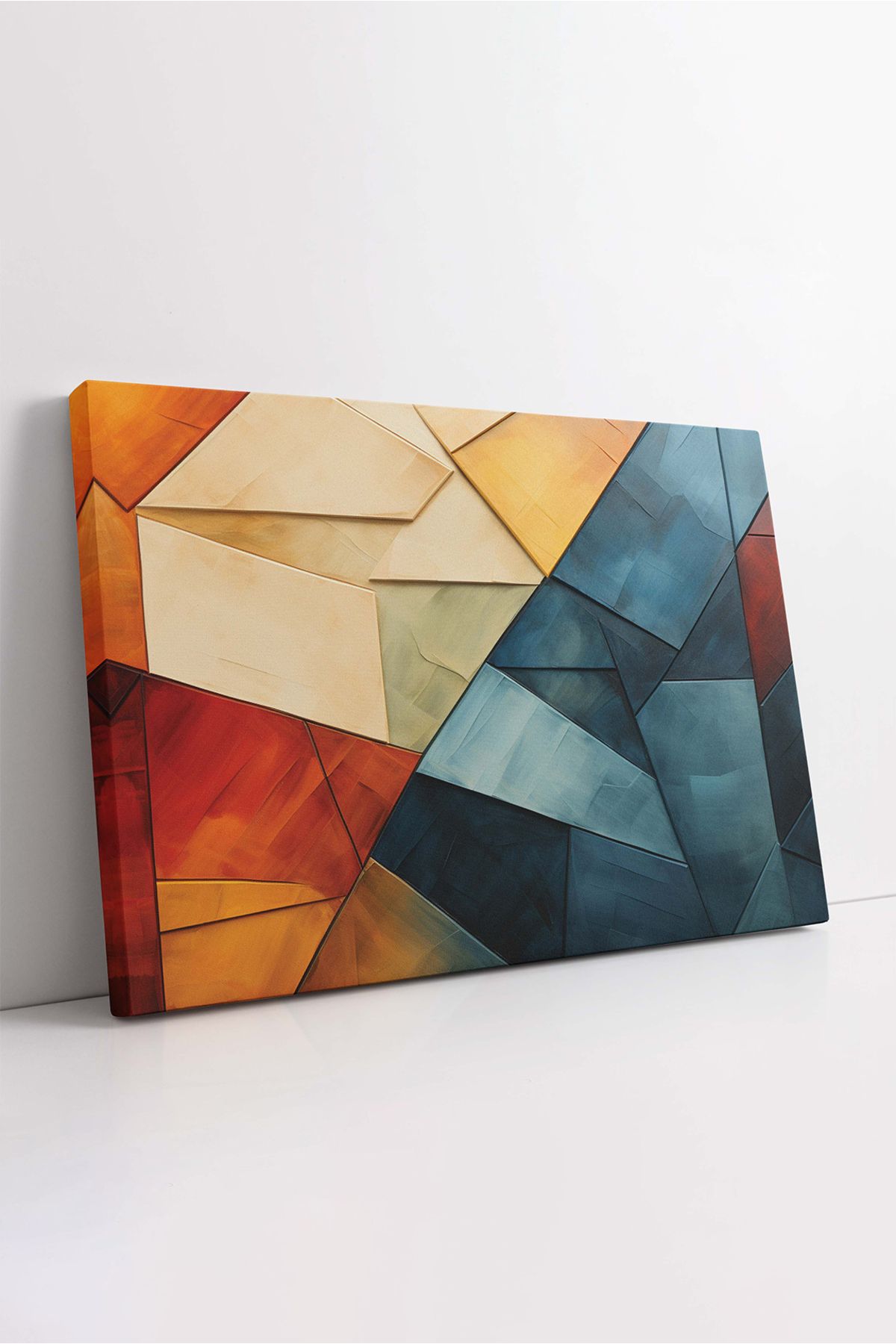 KOSS Dijital Renkli Geometrik Şekiller Kanvas Tablo, Pastel Renkler Tablo, Dekoratif Tablo, Tasarım Dekor Tablo