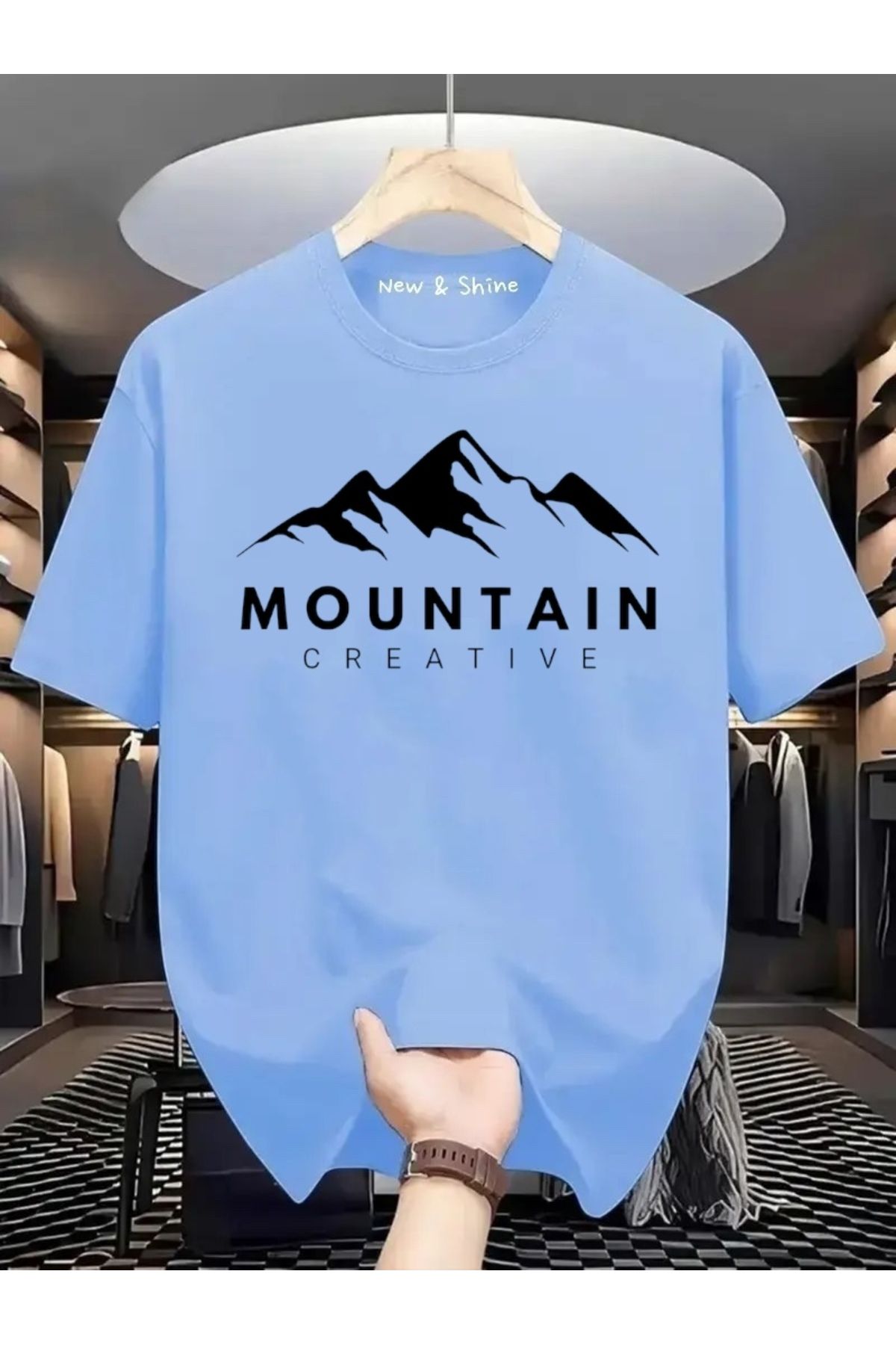 New Shine Mountain Baskılı Oversize T-Shirt