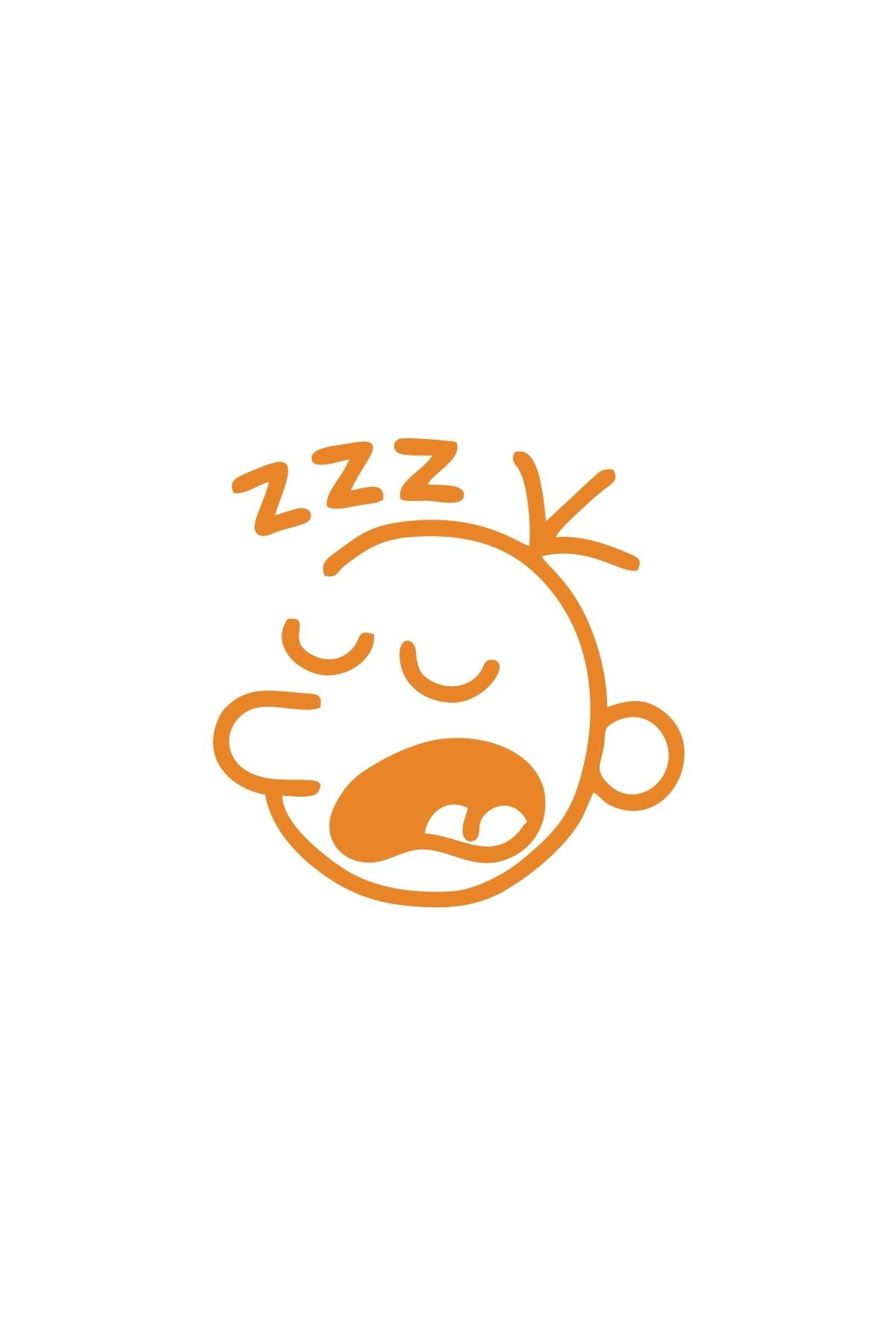 Reysa Tasarım Zzz Uyuyan Surat Sticker 17x17 Cm Turuncu