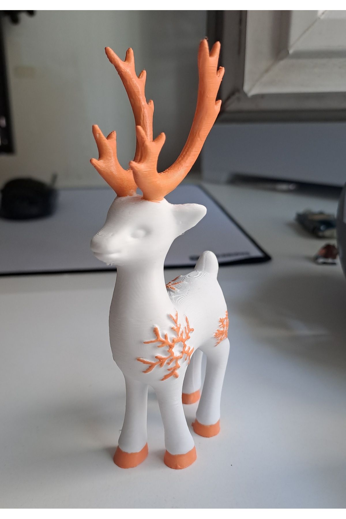 Gonulella 3D Geyik Figürü Geyik Biblo Dekorarif Obje 15 cm