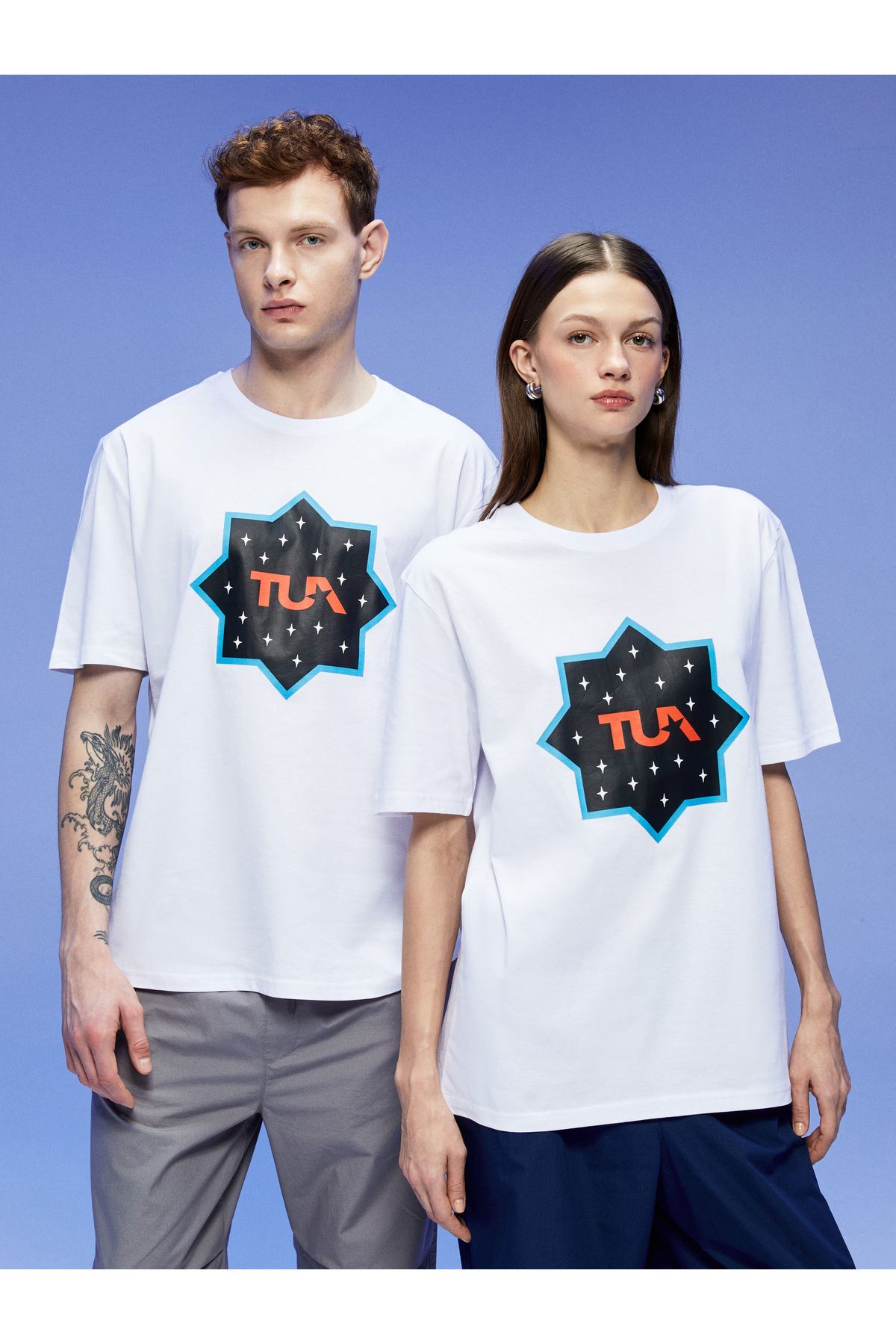 LC Waikiki Bisiklet Yaka TUA Baskılı Unisex Penye Tişört