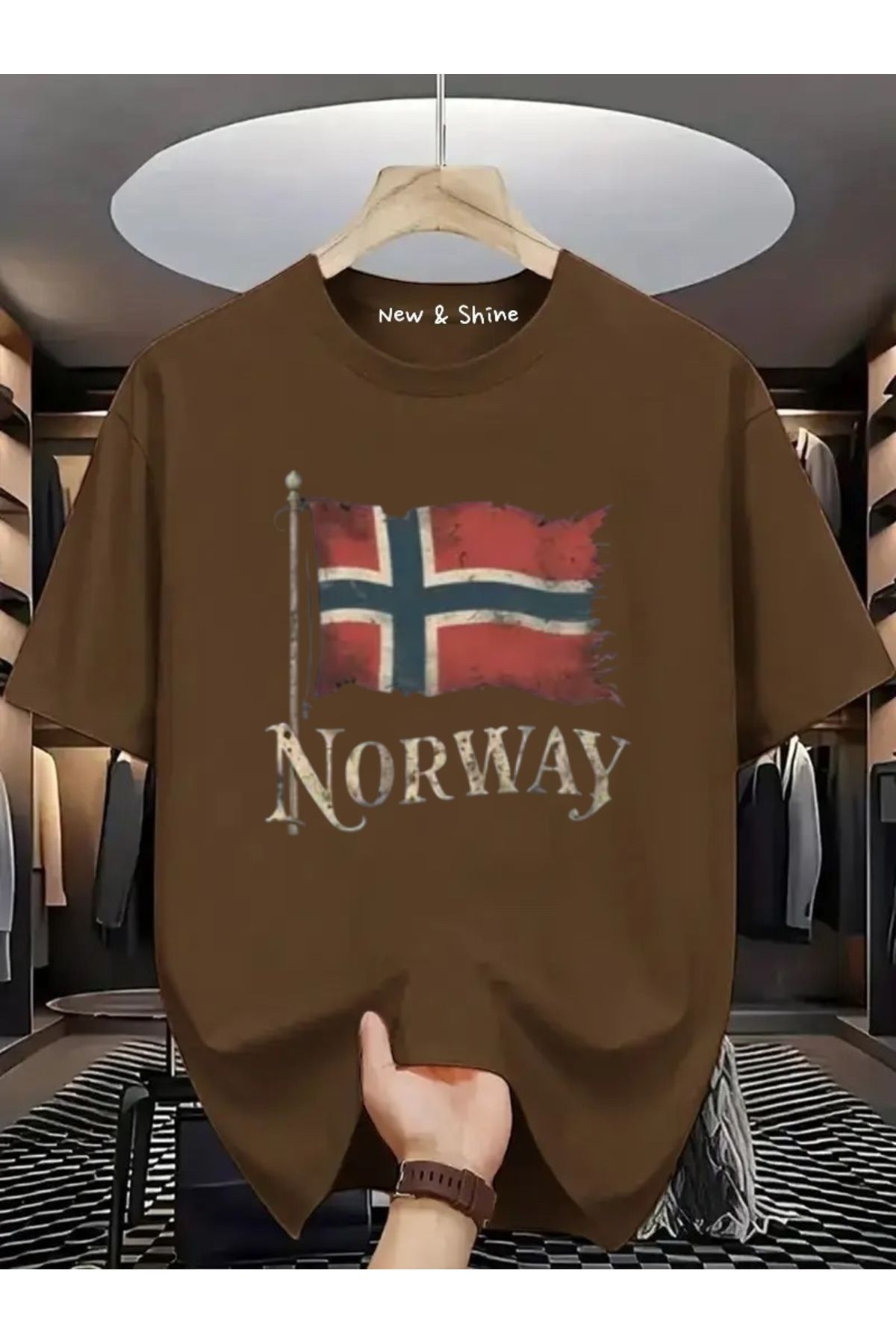 New Shine Norway Baskılı Oversize T-Shirt