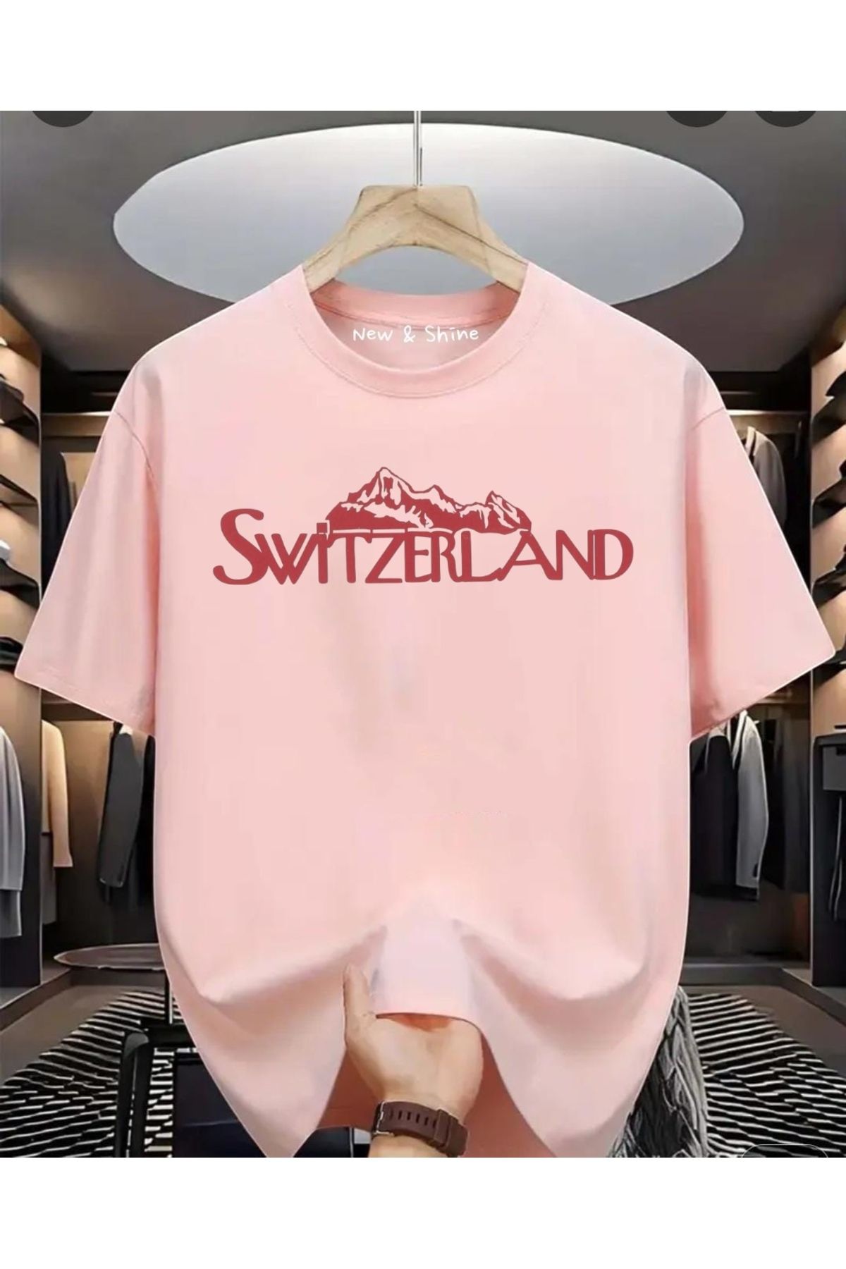 New Shine Switzerland Baskılı Oversize T-Shirt