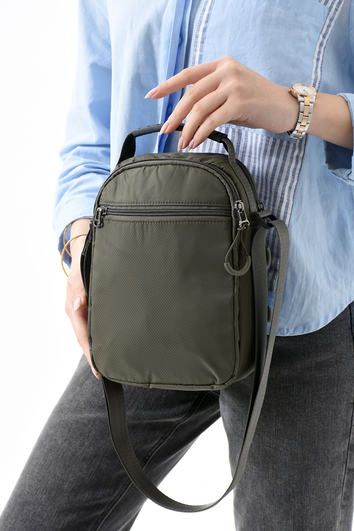 Çanta Trend 571 Collections Çanta Üç Bölmeli Unisex Göğüs (Bodybag) - El Çantası Vizon (Model: 571-9P)