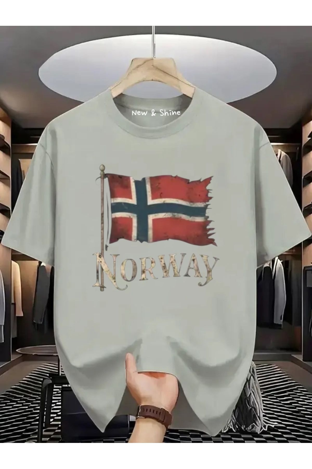 New Shine Norway Baskılı Oversize T-Shirt