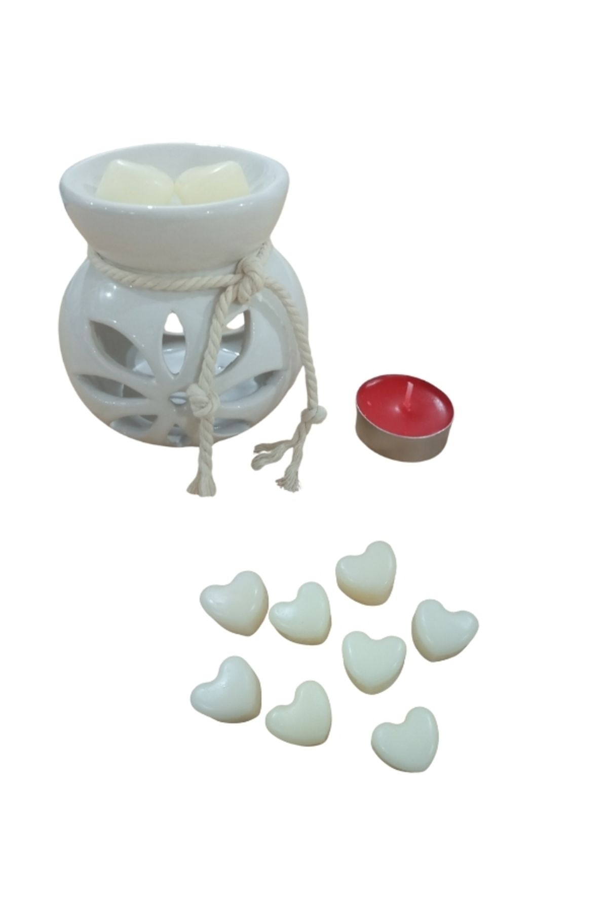 Gülşahın Tasarım Atölyesi Buhurdanlık / Kokulu mini mum / Tealight / Beyaz sabun esanslı