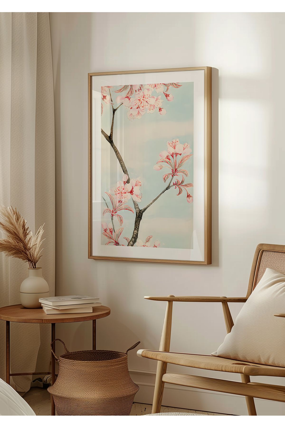 Home Sakura Cherry, Oturma Odası Dekoru, Uzak Doğu Dekoru, Çerçvesiz